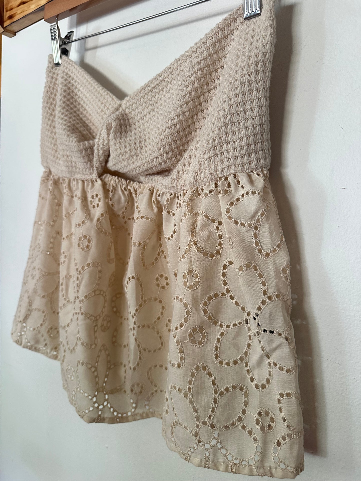 Strapless Knit Lace Top