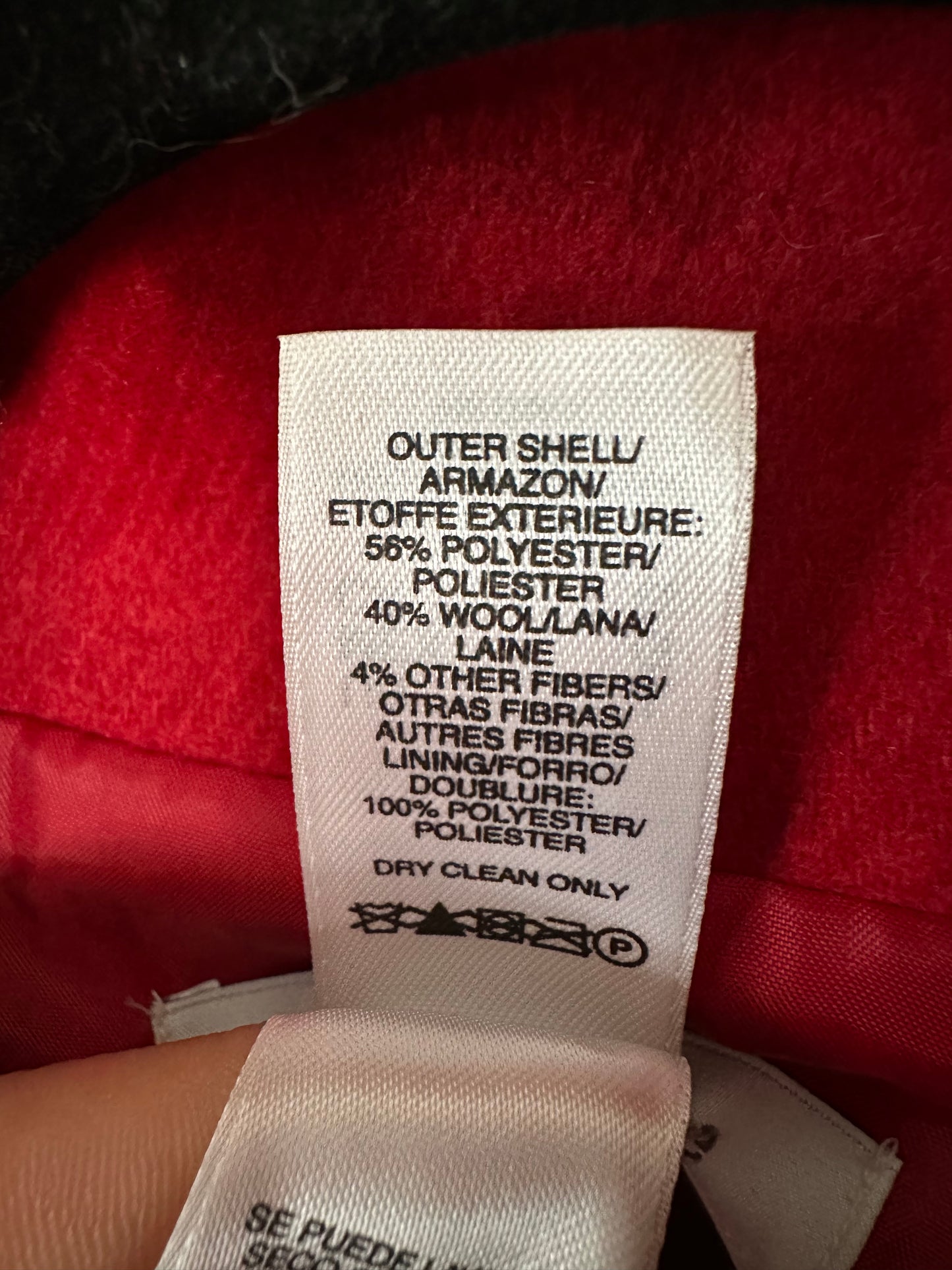 Liz Claiborne | Red Wool Blend Peacoat, L