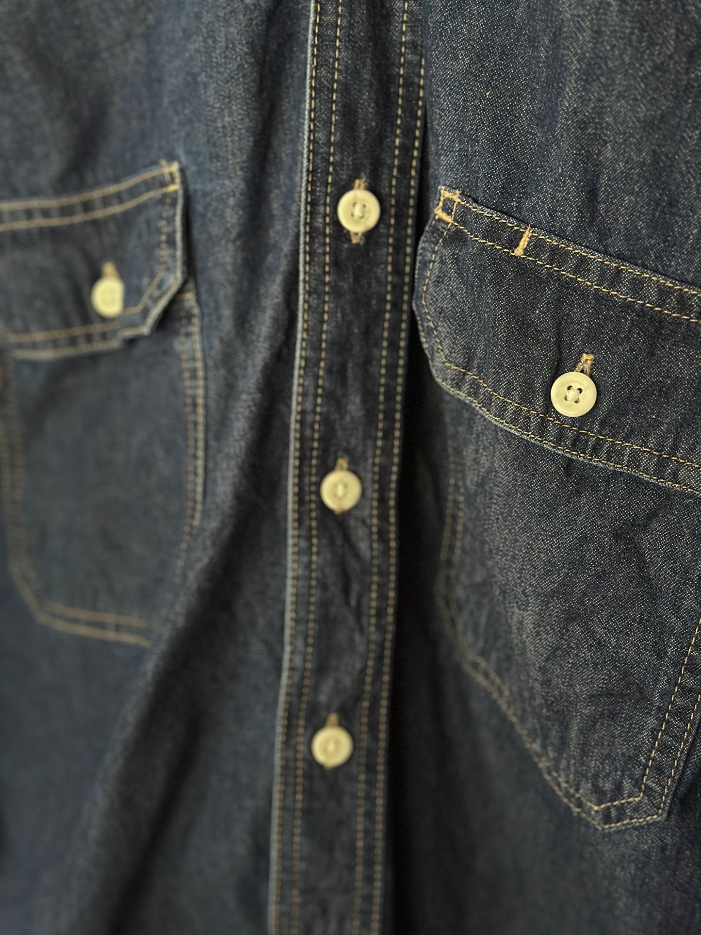Dickies | Denim Ruffle Neck Top