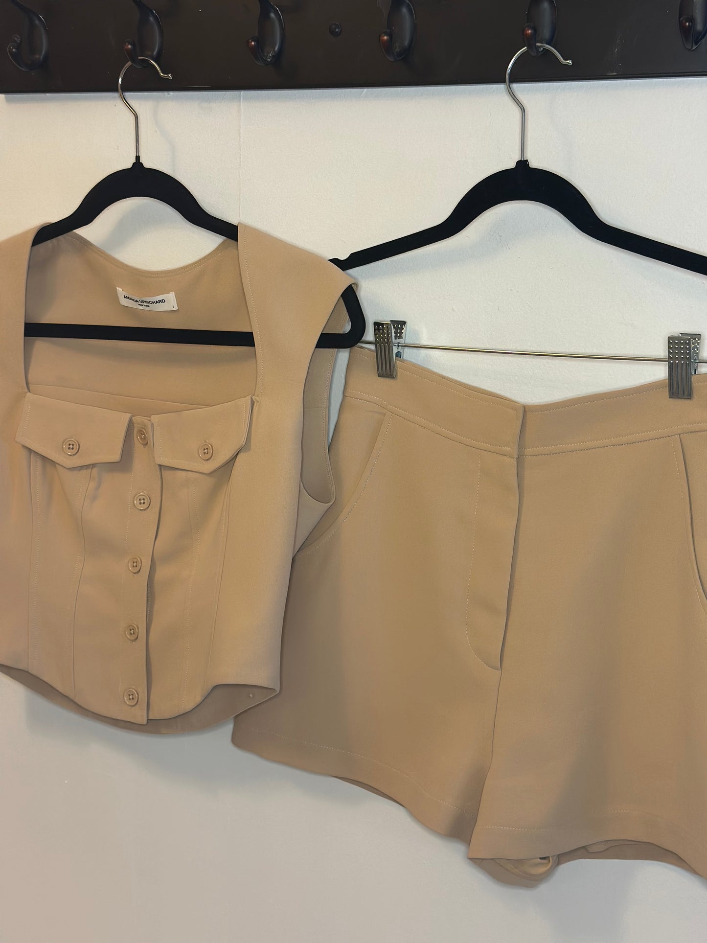 Amanda Uprichard | Short & Button Up Sleeveless Top Set