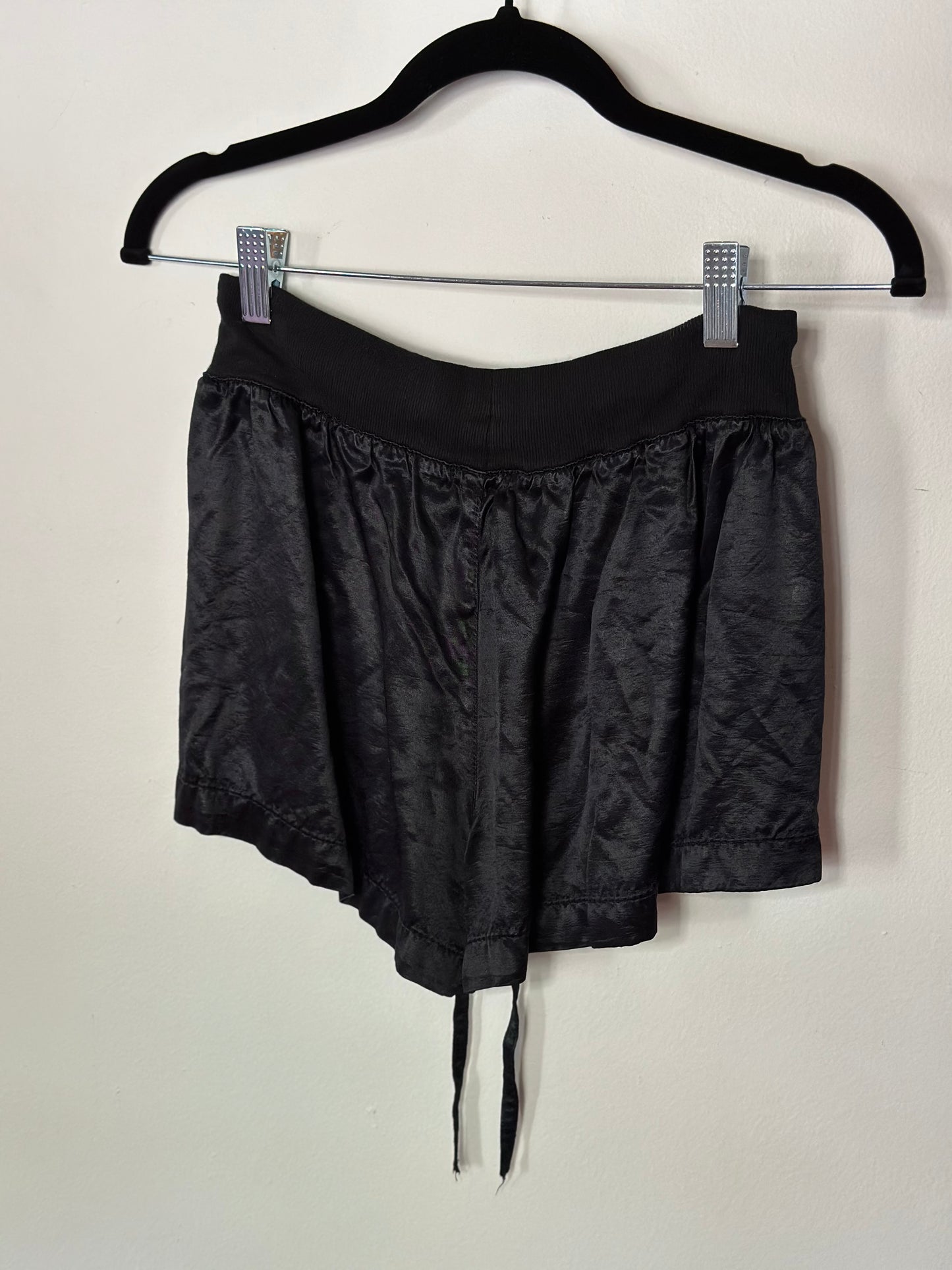 PJ Harlow | Satin Short With Rib Knit Waistband And Adjustable Drawstring