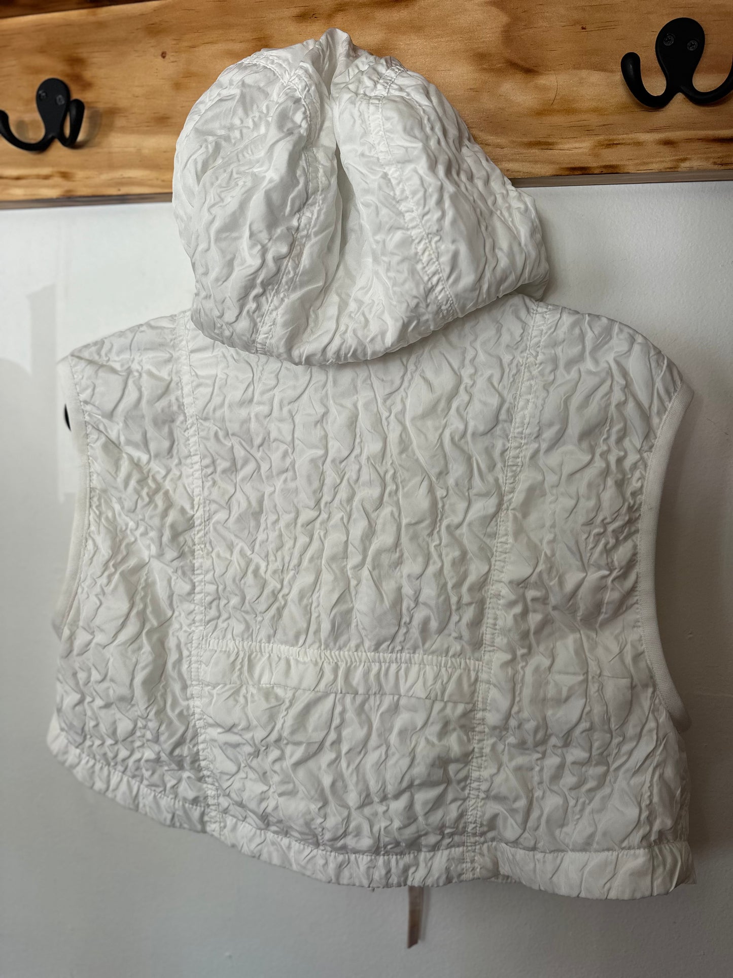Free People Movement | White Cropped Sleeveless Hoodie, S