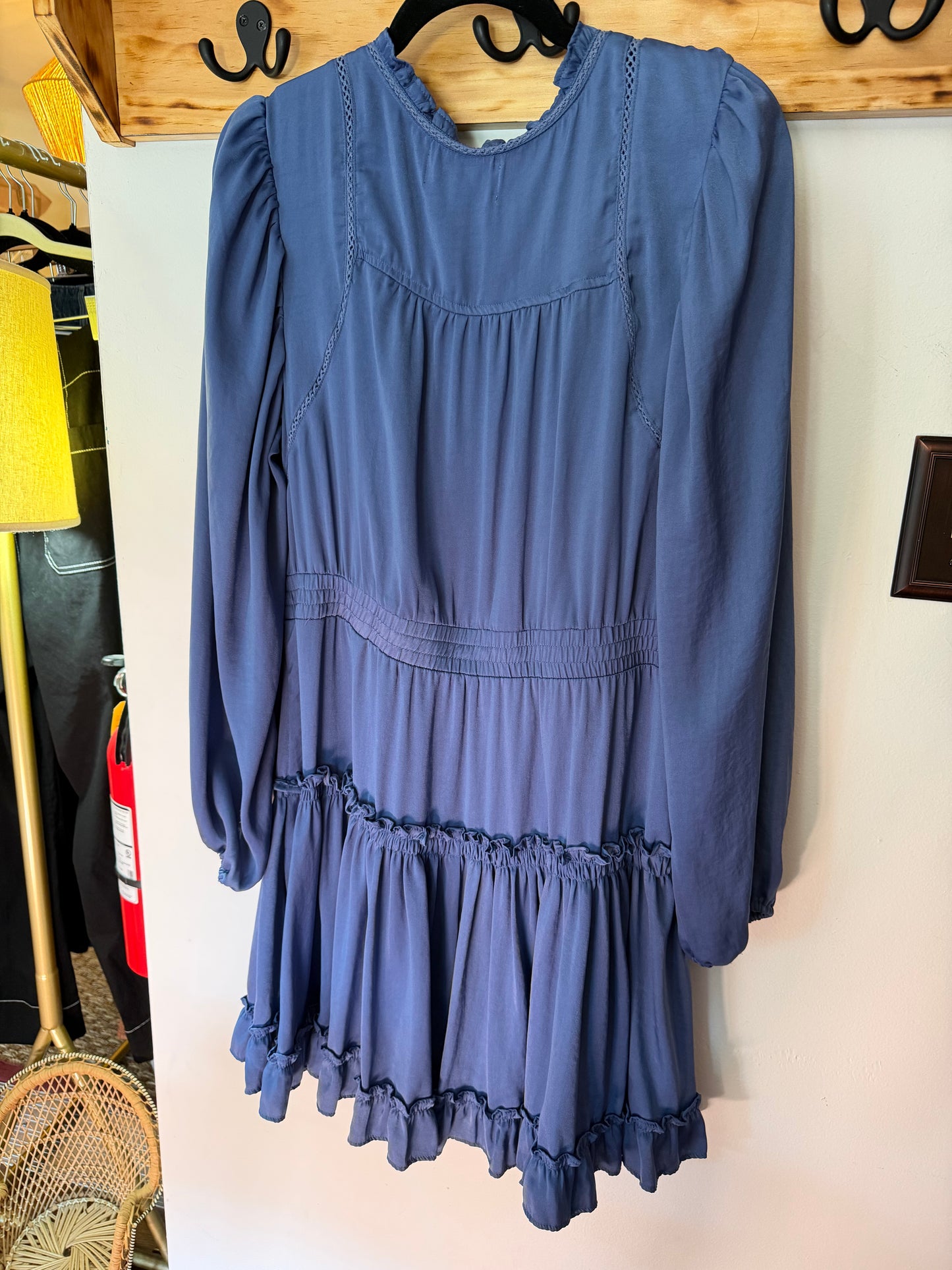 Dear John | Blue Long Sleeve Midi Dress, L