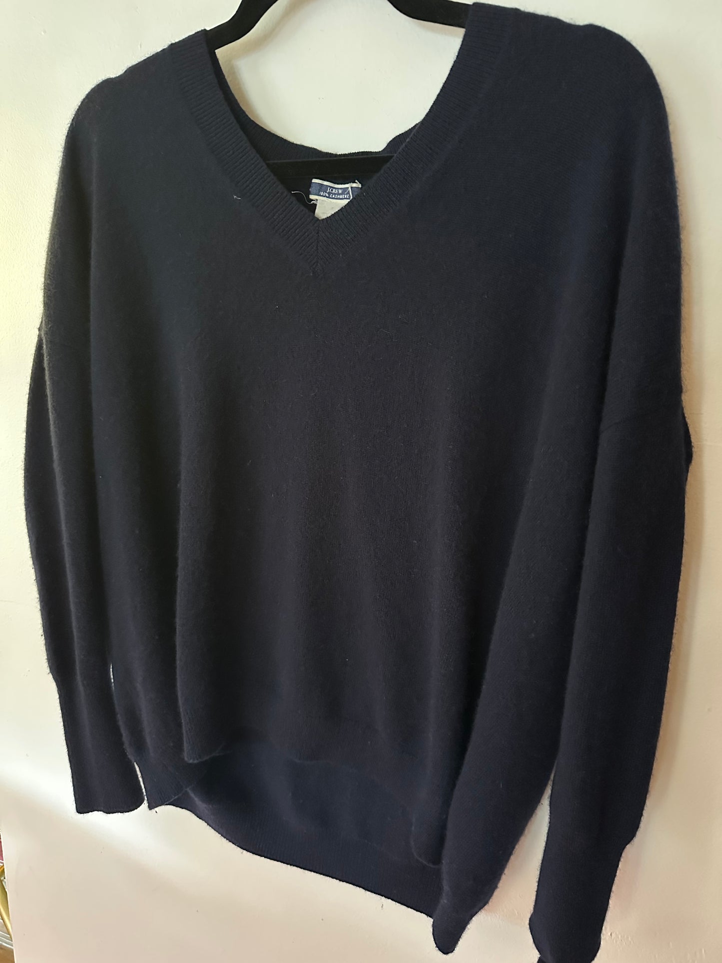 J Crew | Navy Cashmere V-Neck Sweater