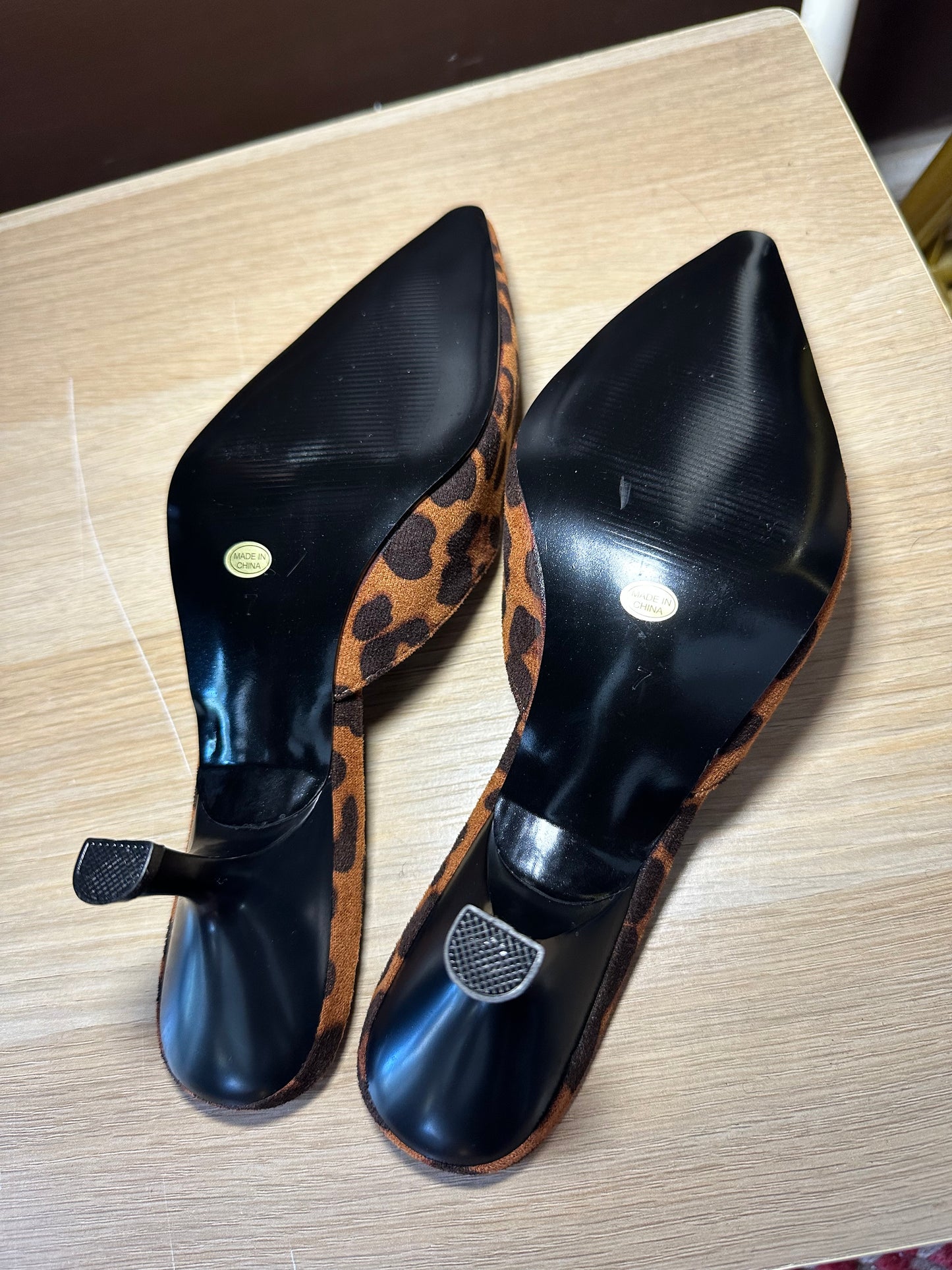 Leopard Print Kitten Heels, 7