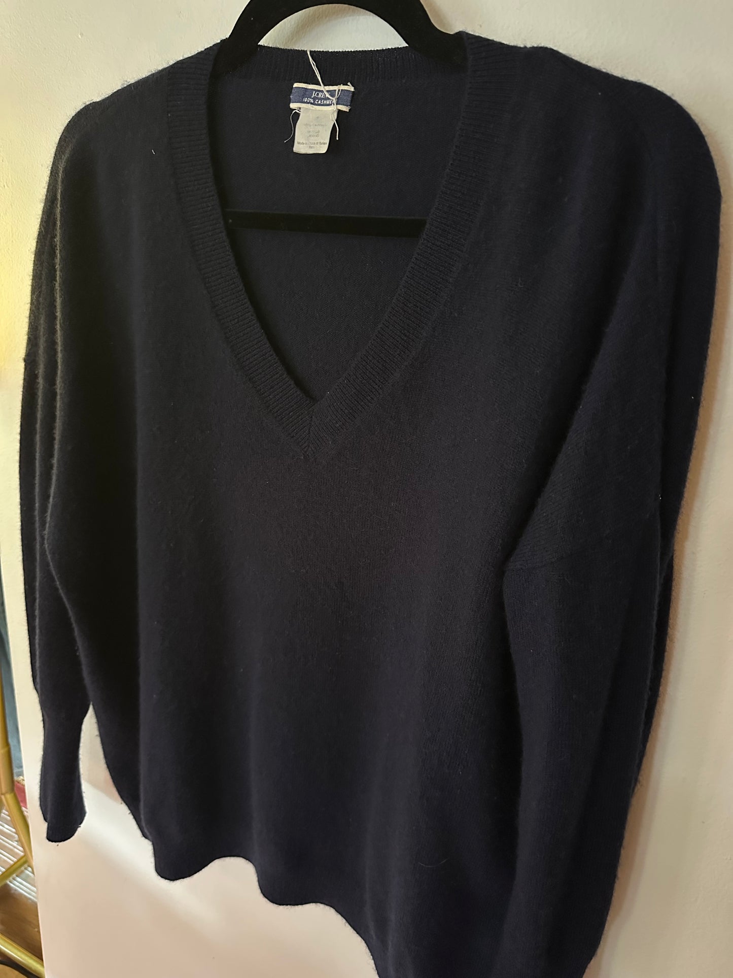 J Crew | Navy Cashmere V-Neck Sweater