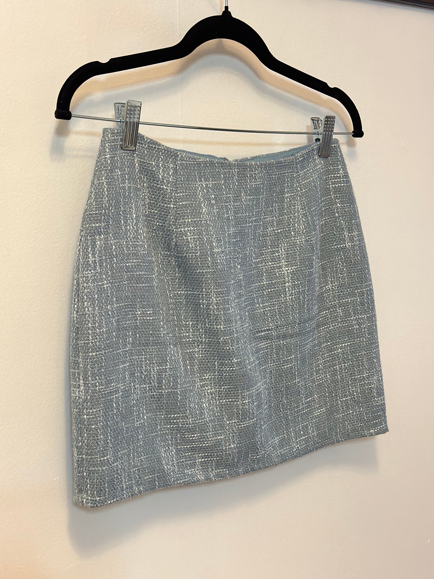 LuLus | Main Idea Light Blue Tweed Mini Skirt