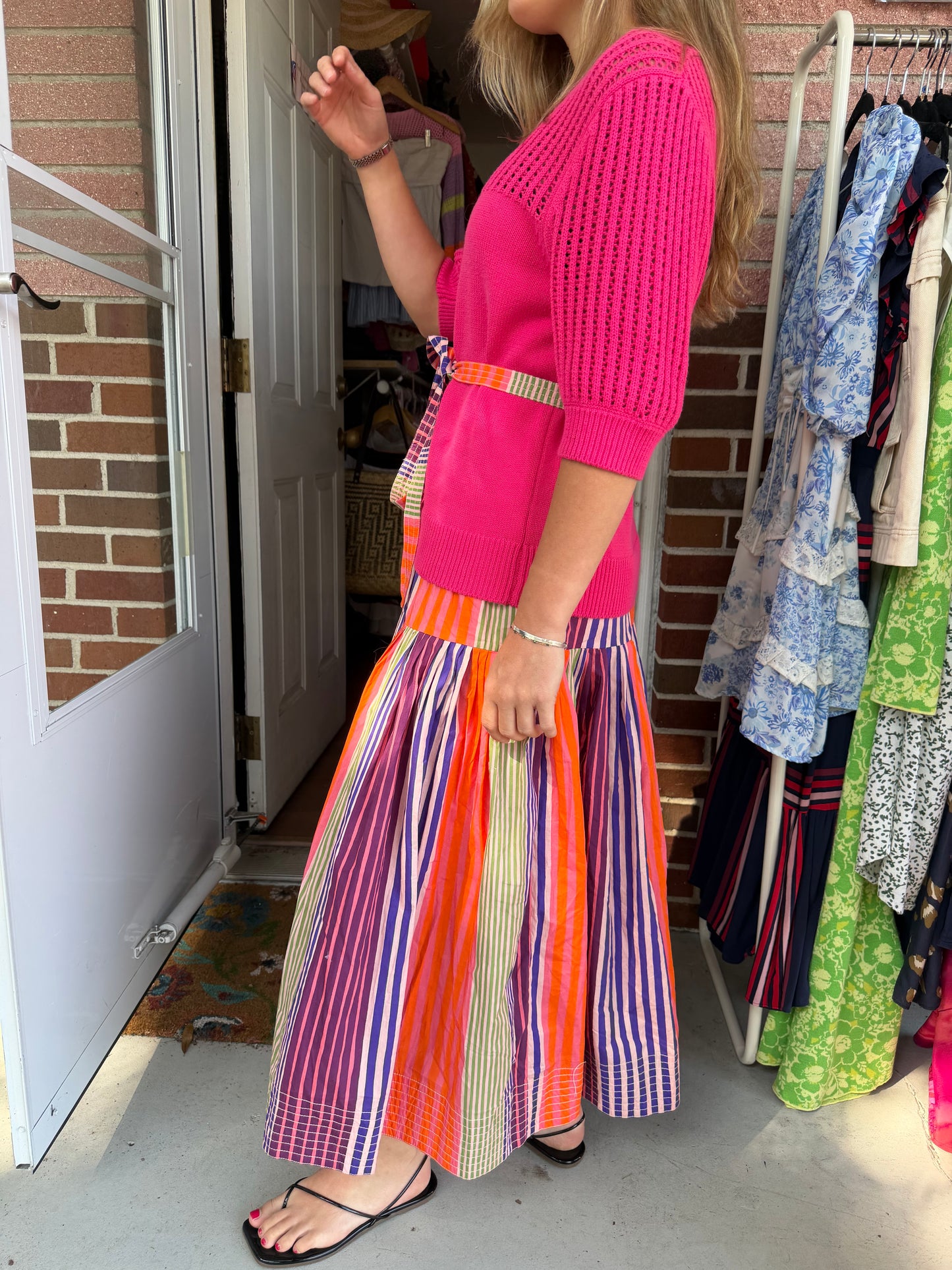 Oliphant | Striped Midi Skirt, XS