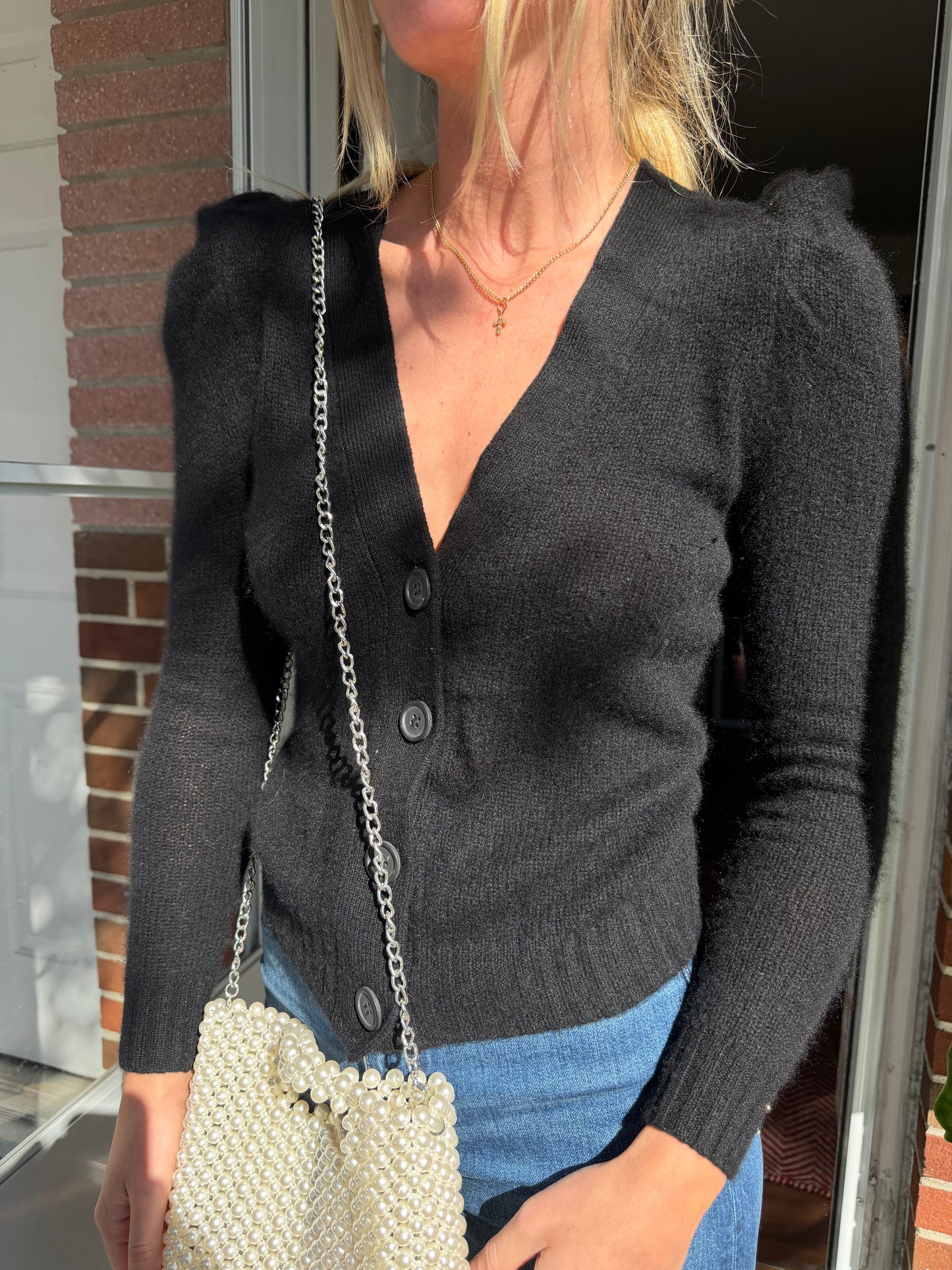 Bloomingdale's | Gathered Shoulder Cashmere Cardigan, XS