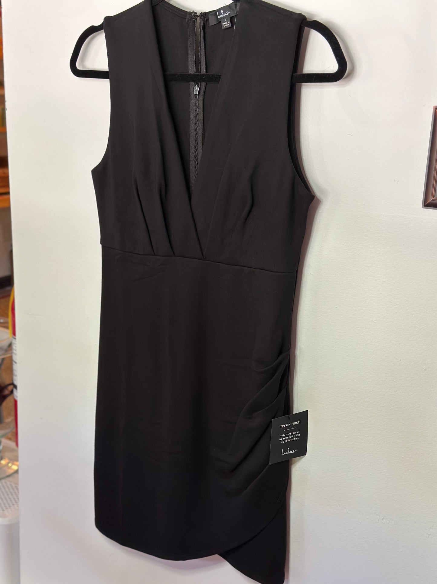 Lulus | Cocktail Hour Black Sleeveless Tulip Mini Dress