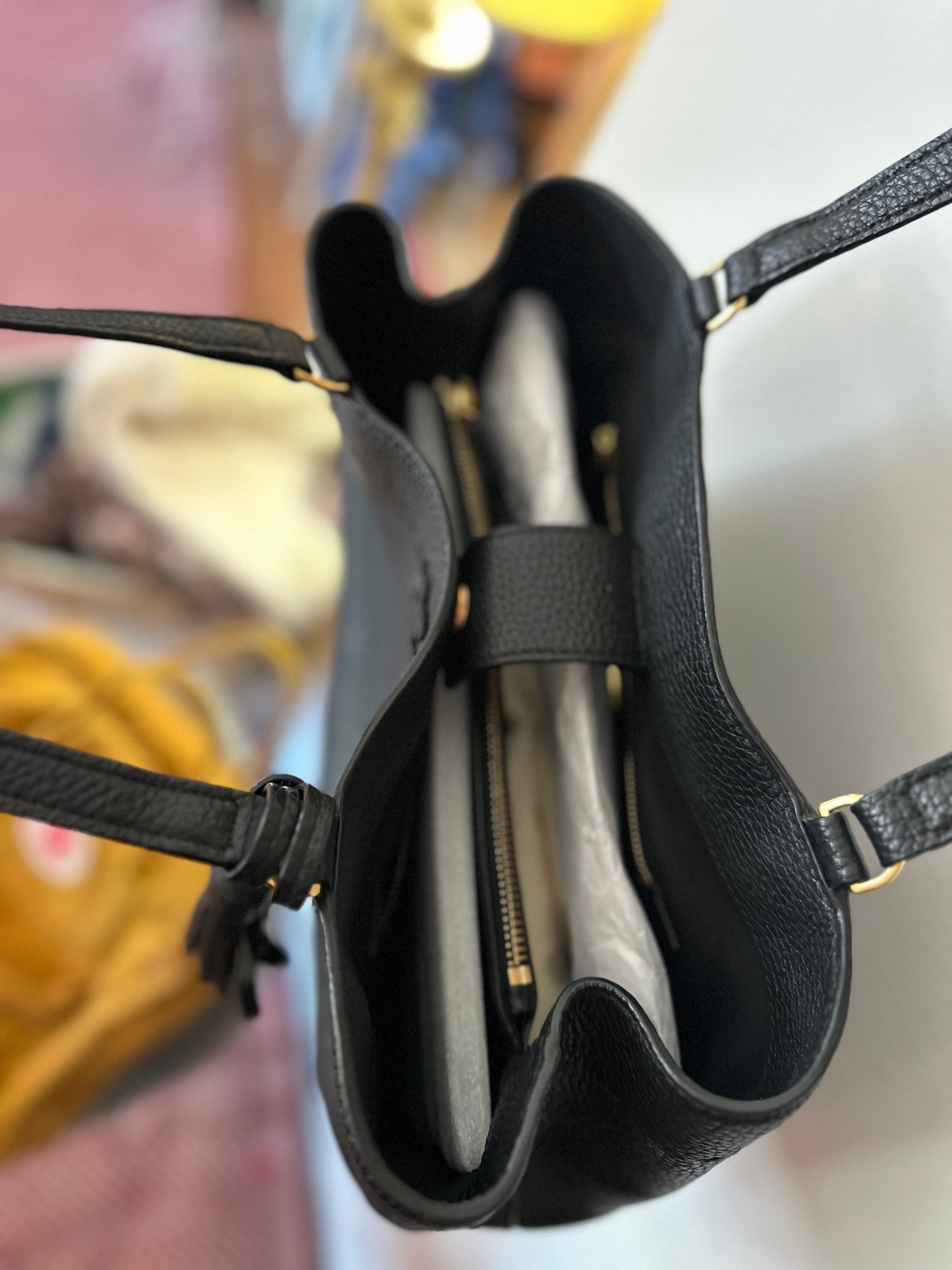 Tory Burch | Black Leather Medium Tassel Bag