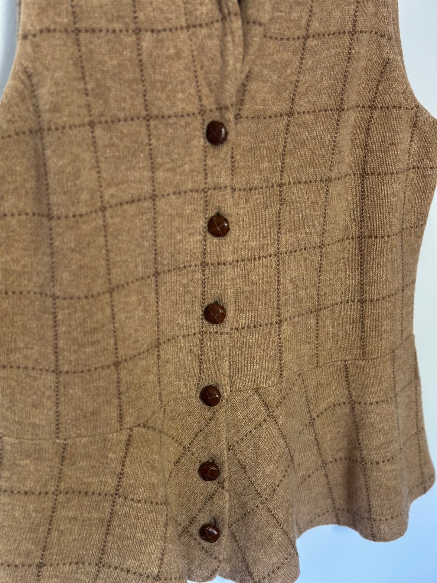 Ralph Lauren | Wool Check Caridgan Vest
