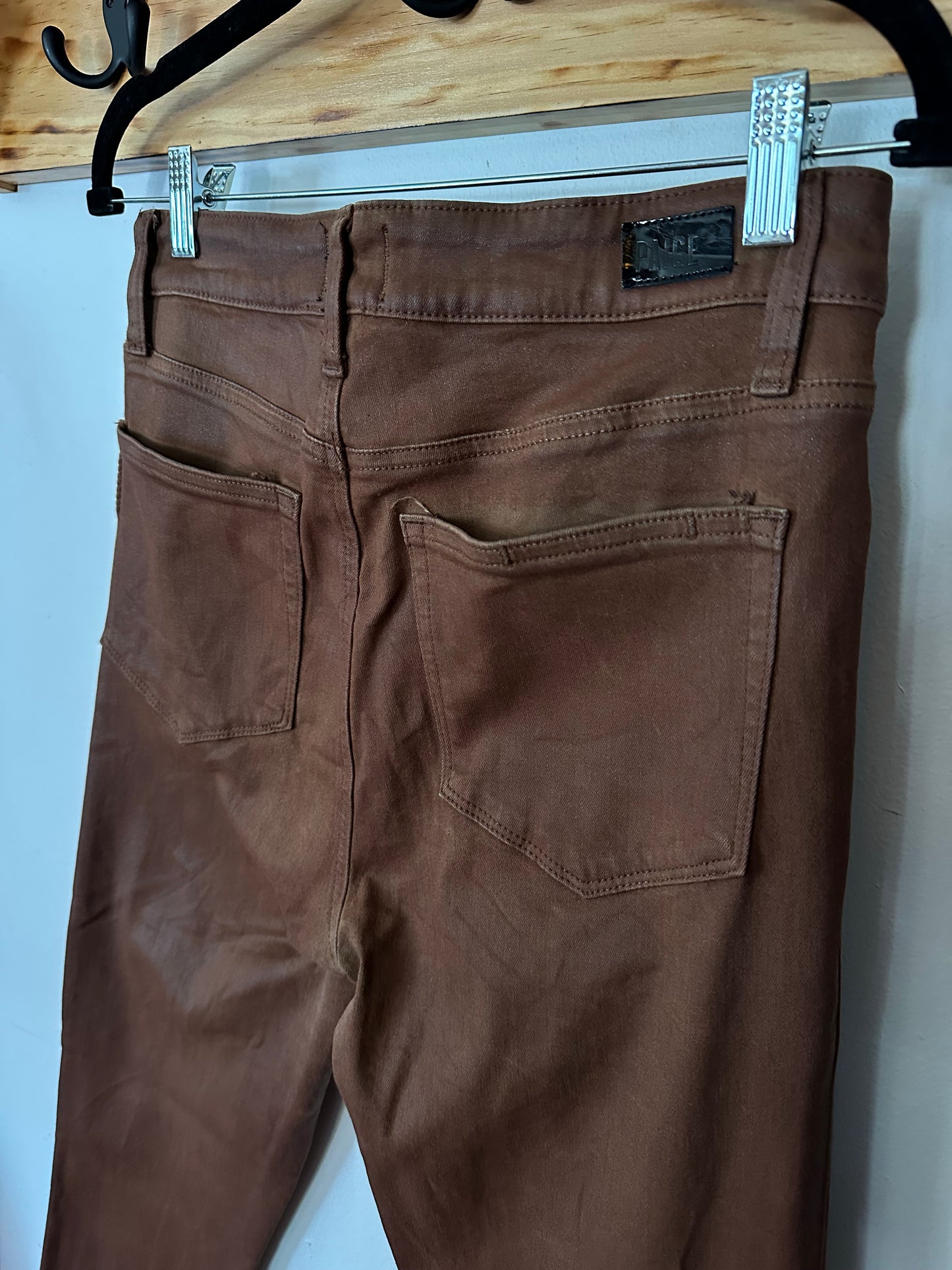 PAIGE | Brown Waxy Pants