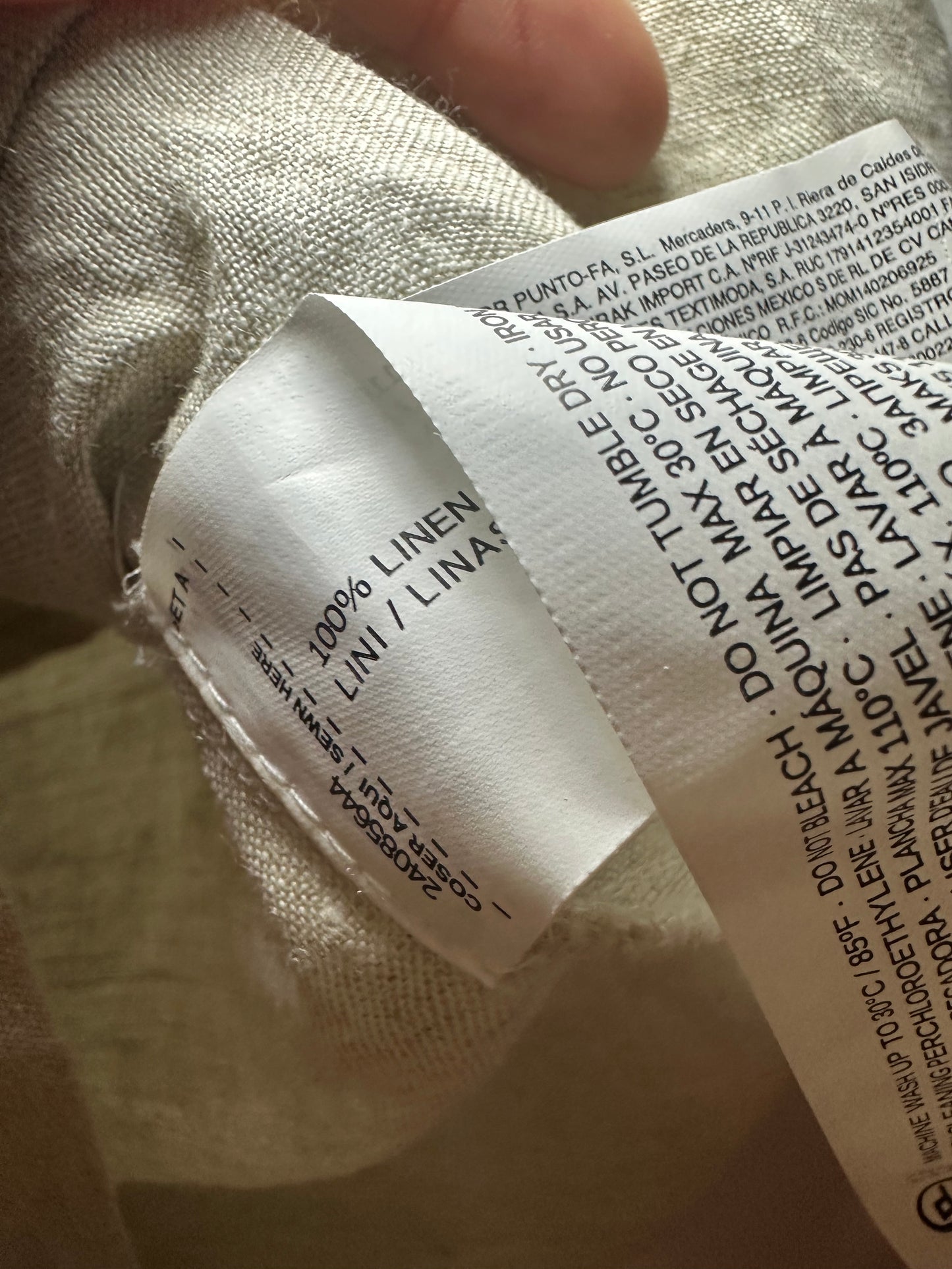 Mango | 100% Linen Tan Button Skirt, XS