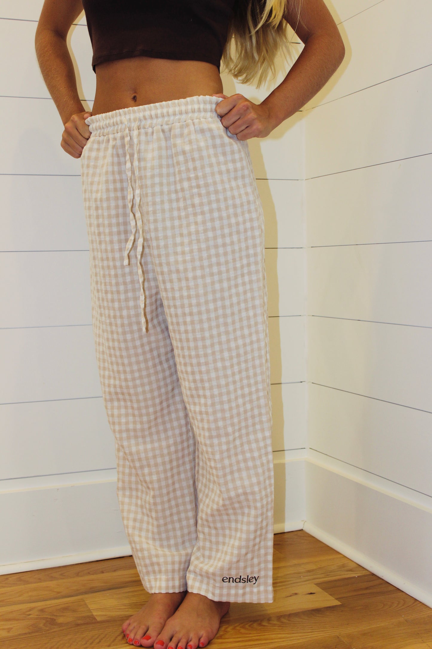 Endsley | Logo Gingham Pants, S