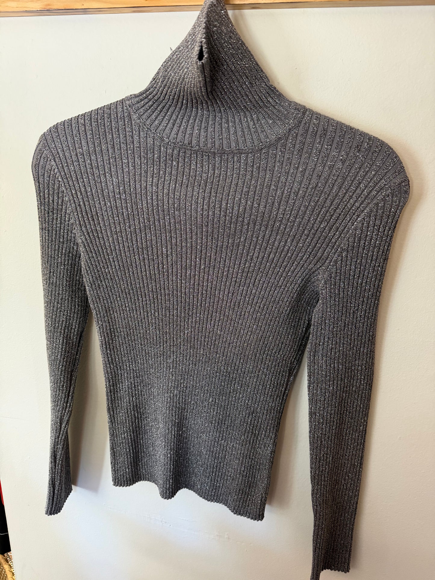 Cable and Gauge | Silver Sparkly Turtleneck, S/P