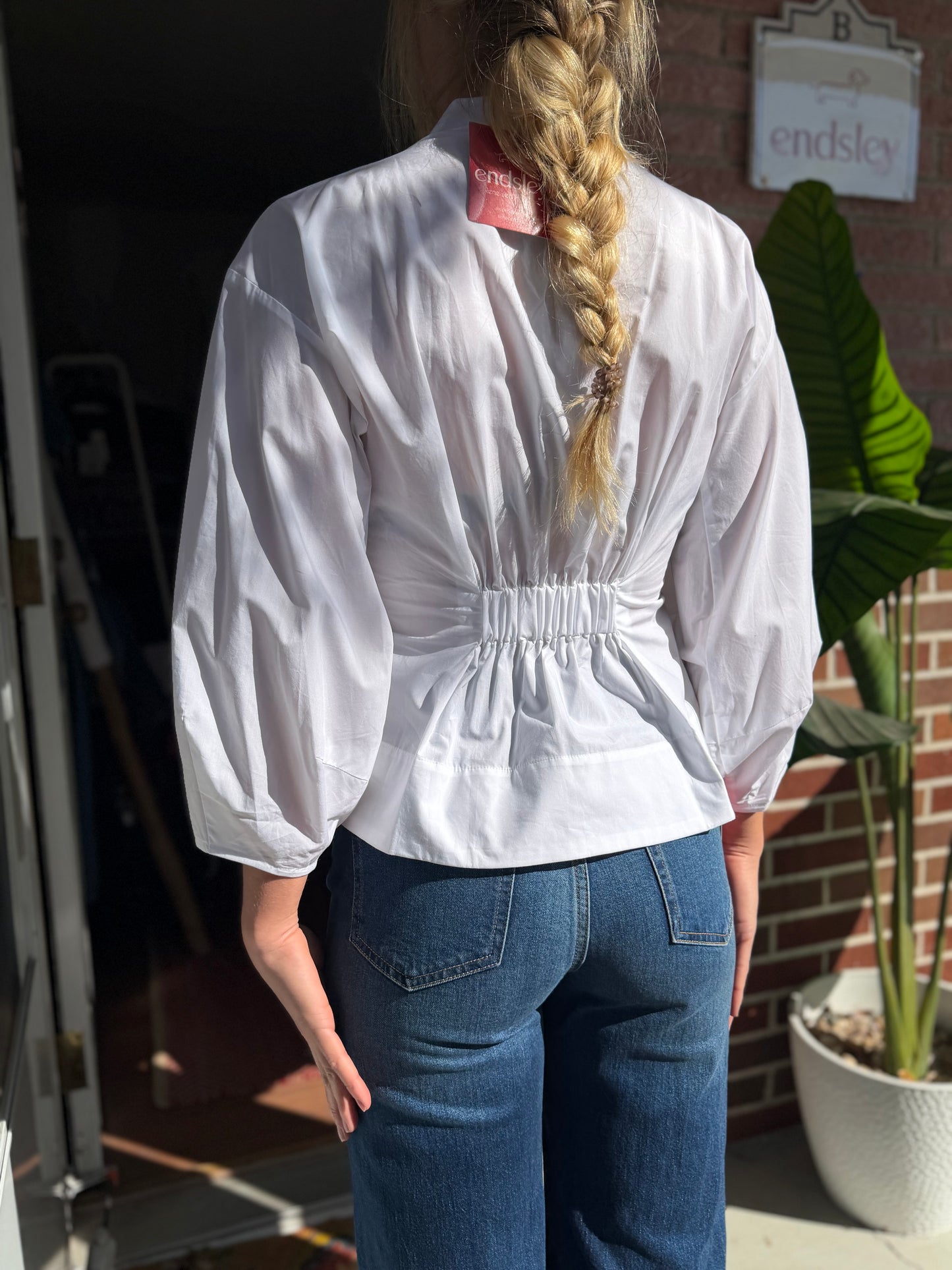 Banana Republic | Pleated 3/4 Length Top, XXS