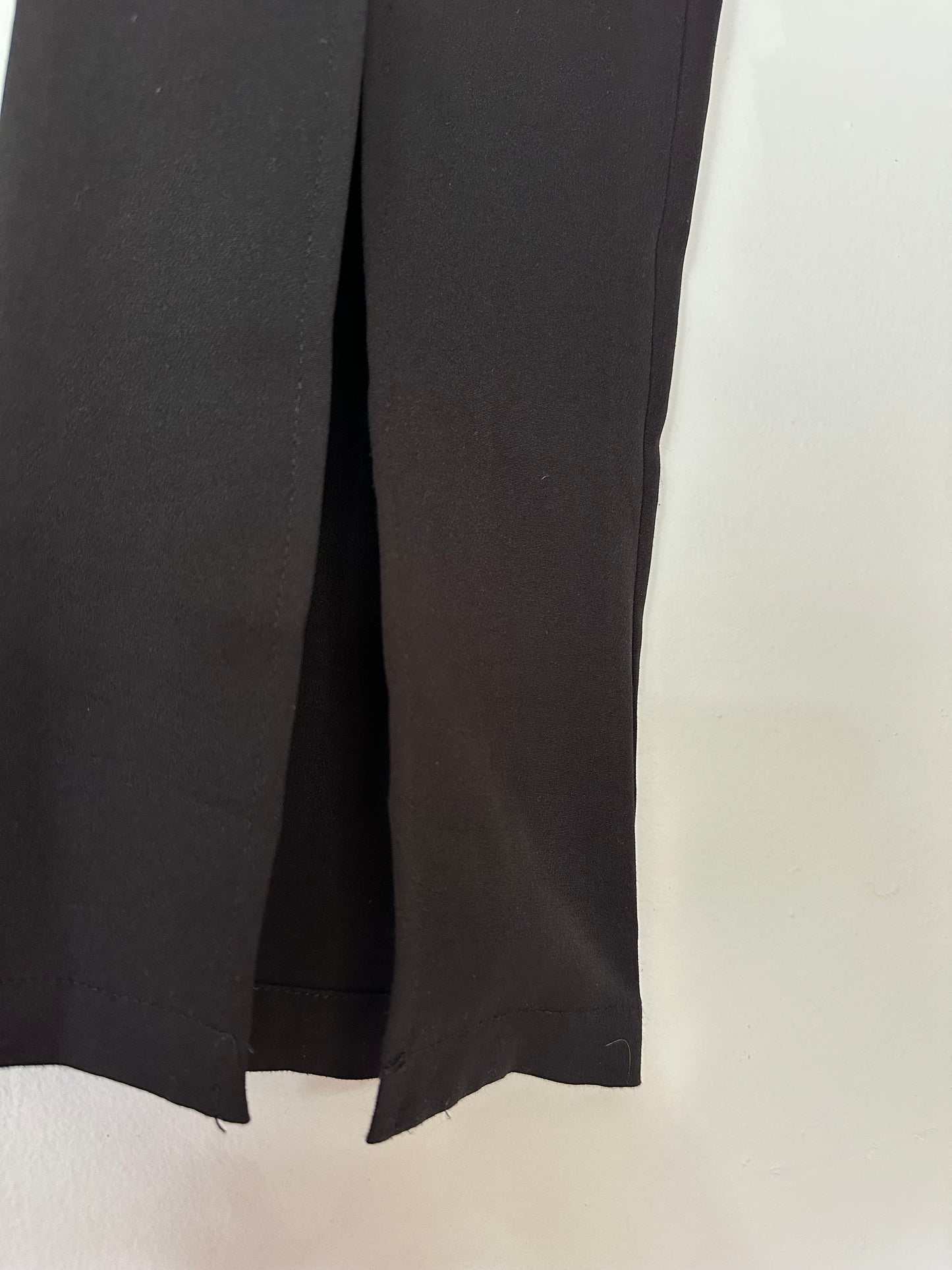 LuLus | Minding My Business Black High-Rise Split Hem Trouser Pants