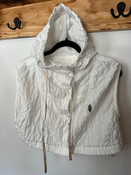 Free People Movement | White Cropped Sleeveless Hoodie, S