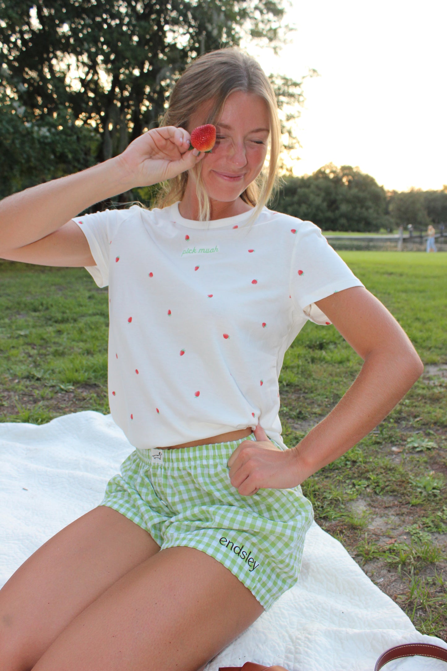 Endsley | Pick Muah Strawberry Tee, S