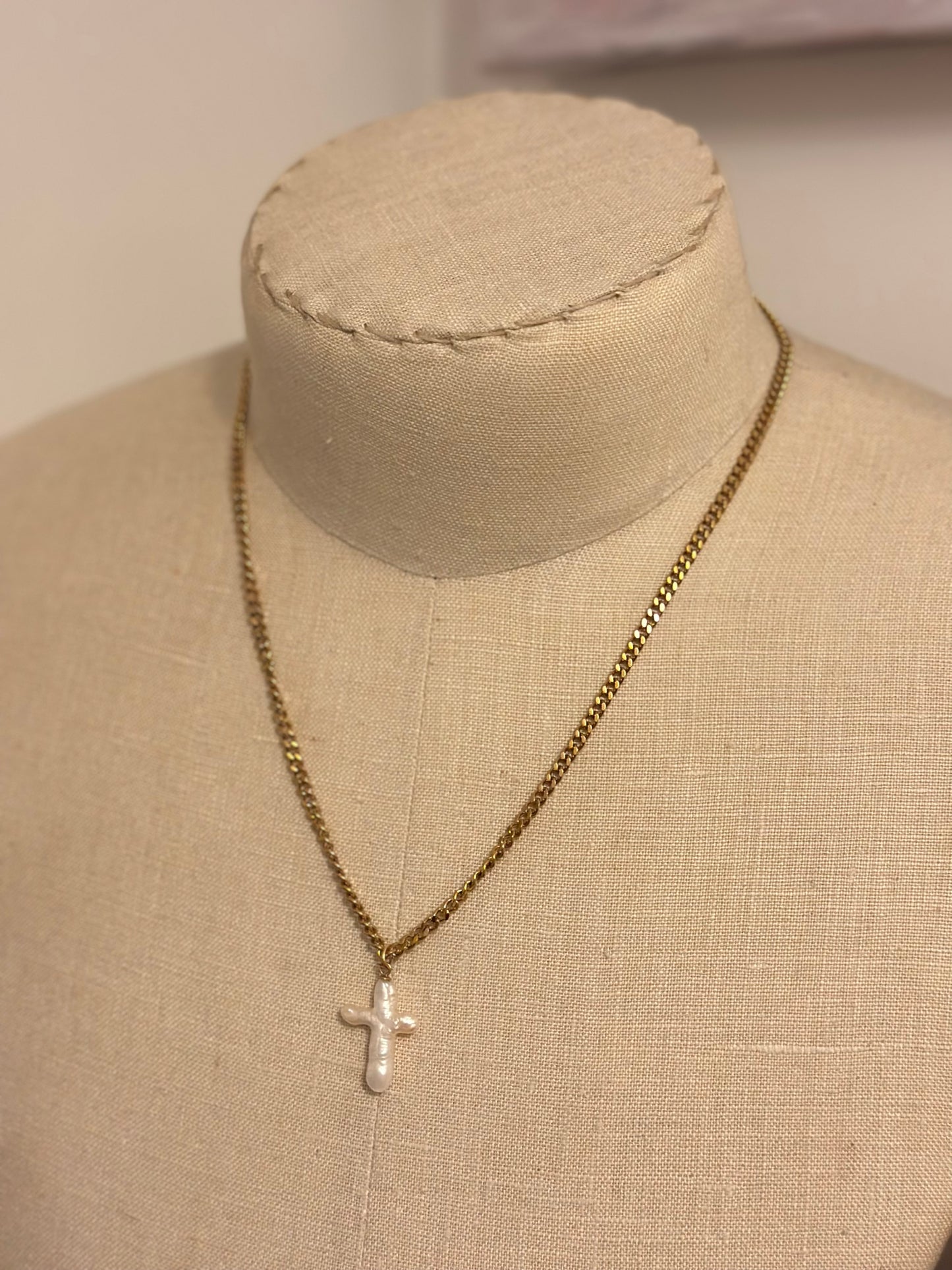 Pearl Cross Necklace
