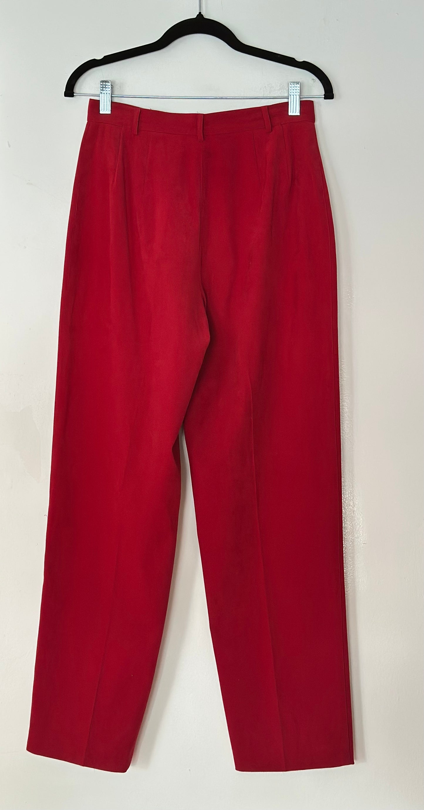 Doncaster | Retro High Waist Trousers in Red