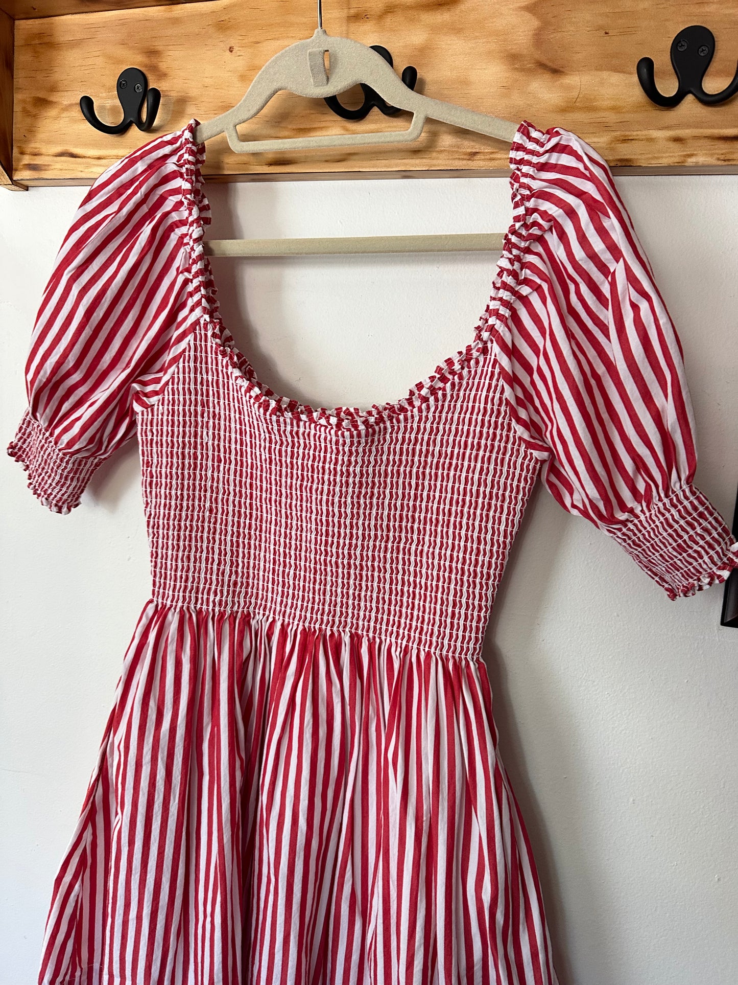 Hill House | Red and White Striped Mini Dress, M