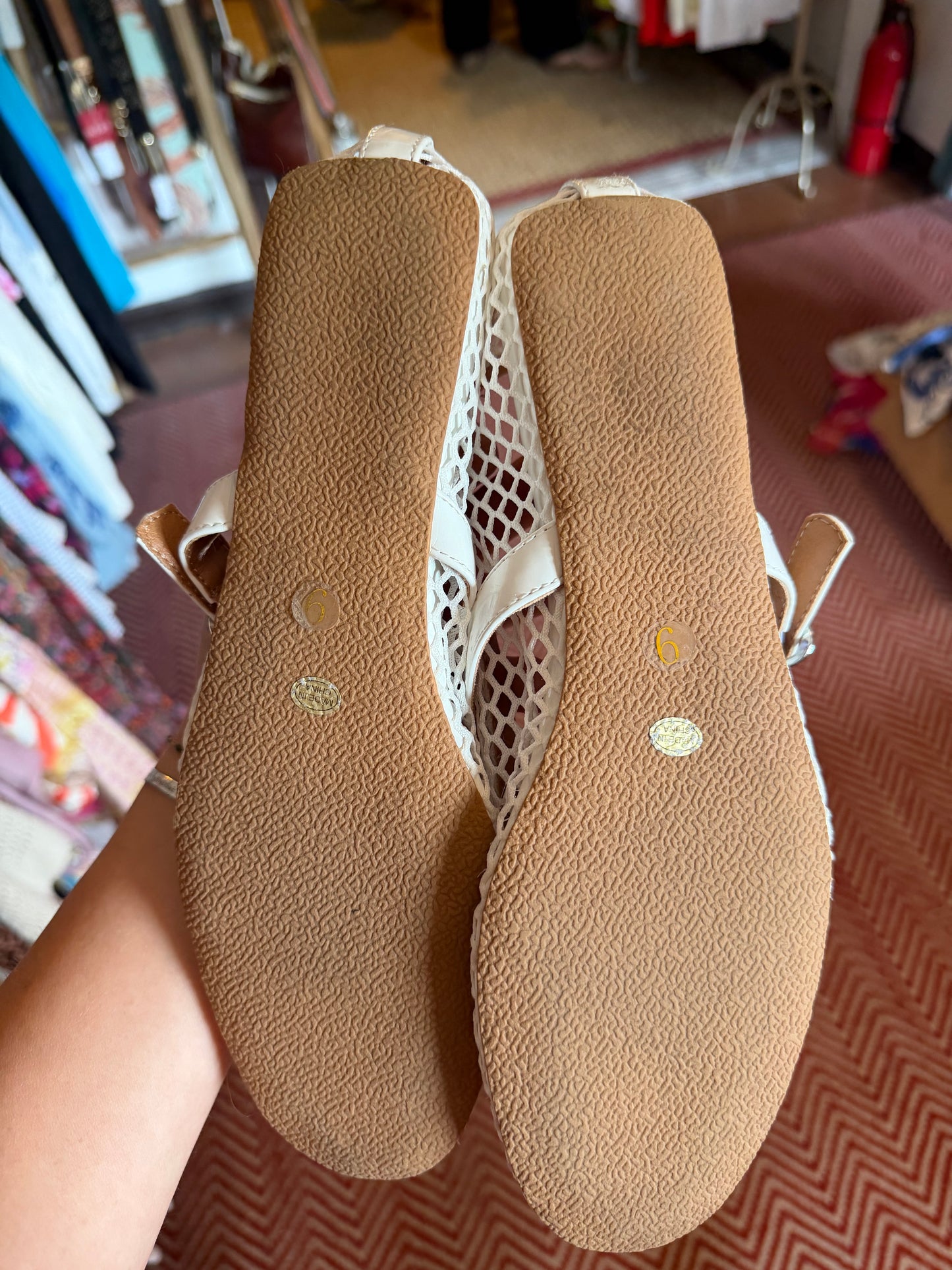 White Crochet Flats, 9