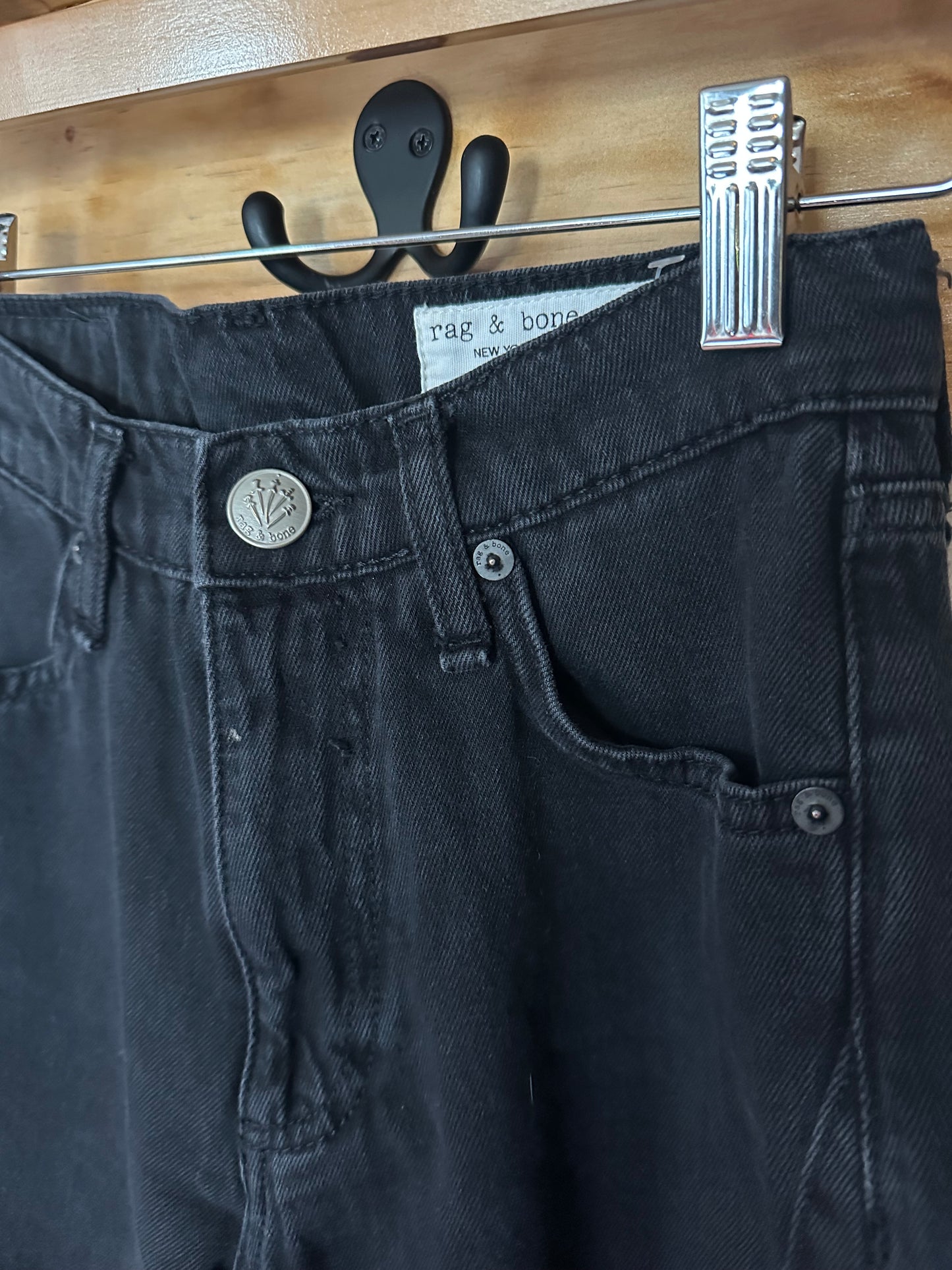 Rag & Bone | Wide Leg Structured Black Jeans