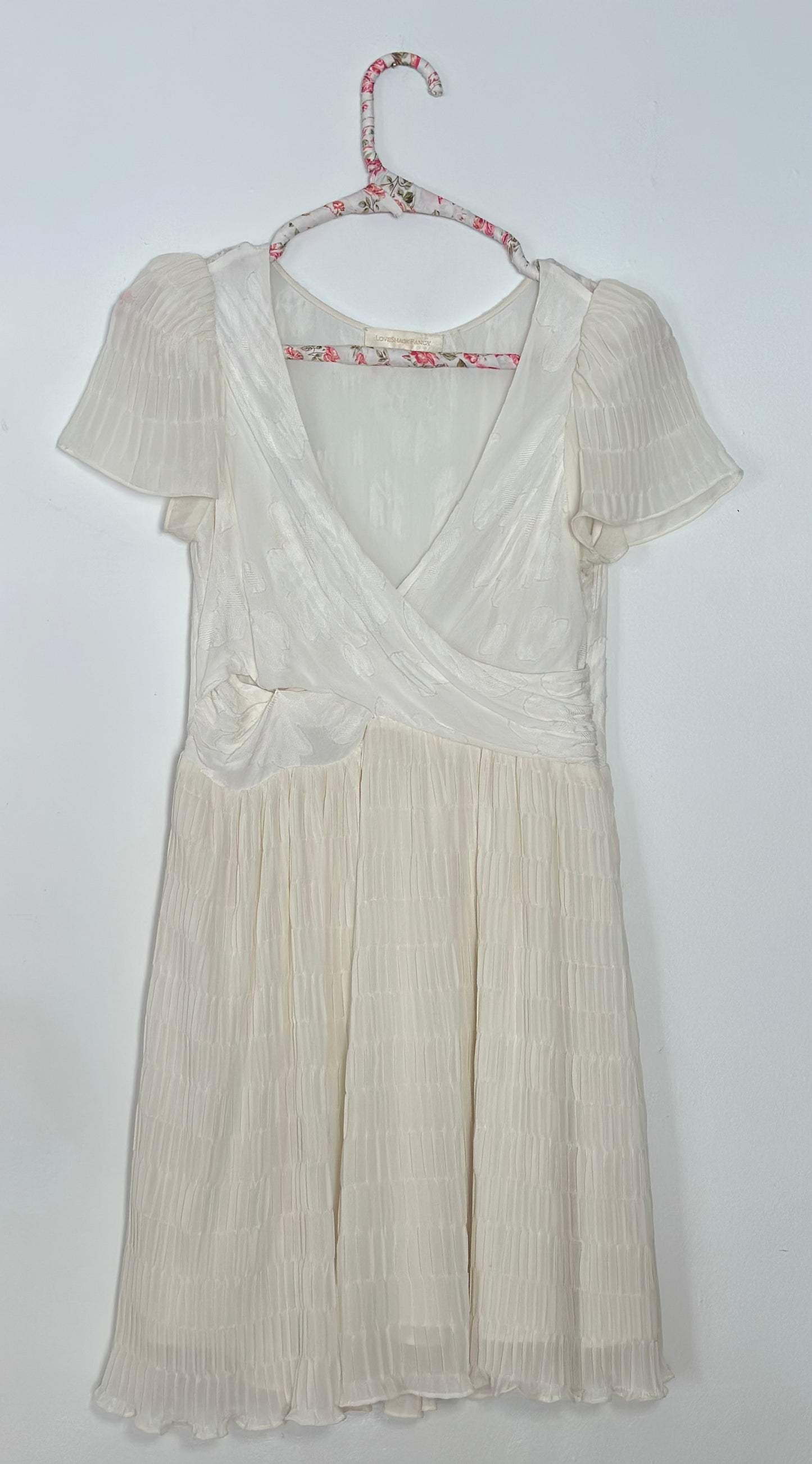 LoveShackFancy | White Lace Cup Sleeve Dress
