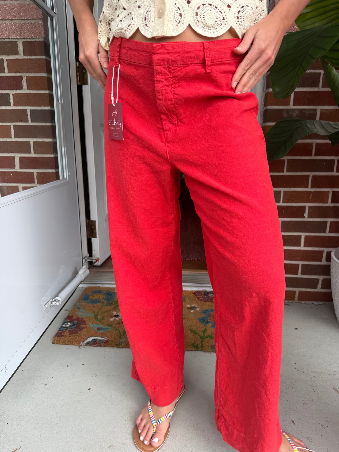 Frank & Eileen | Flowy Wide Leg Linen Pants, 8