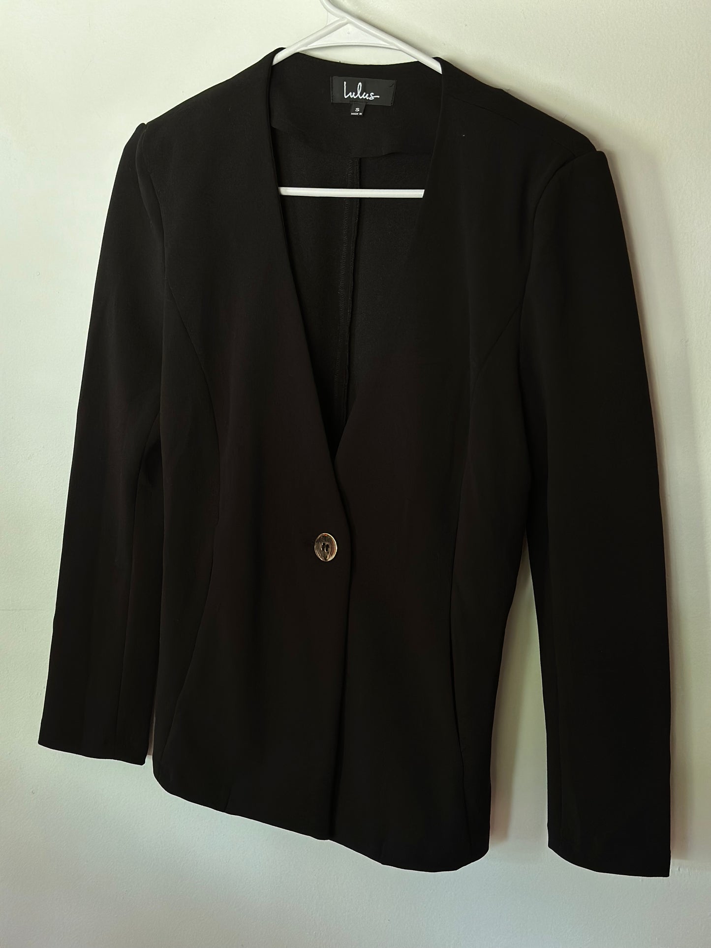 Lulus | Structured Blazer with Gold Button