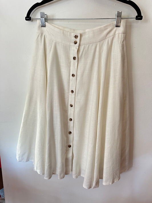 Gal Meets Glam | Ivory Midi Skirt, 2