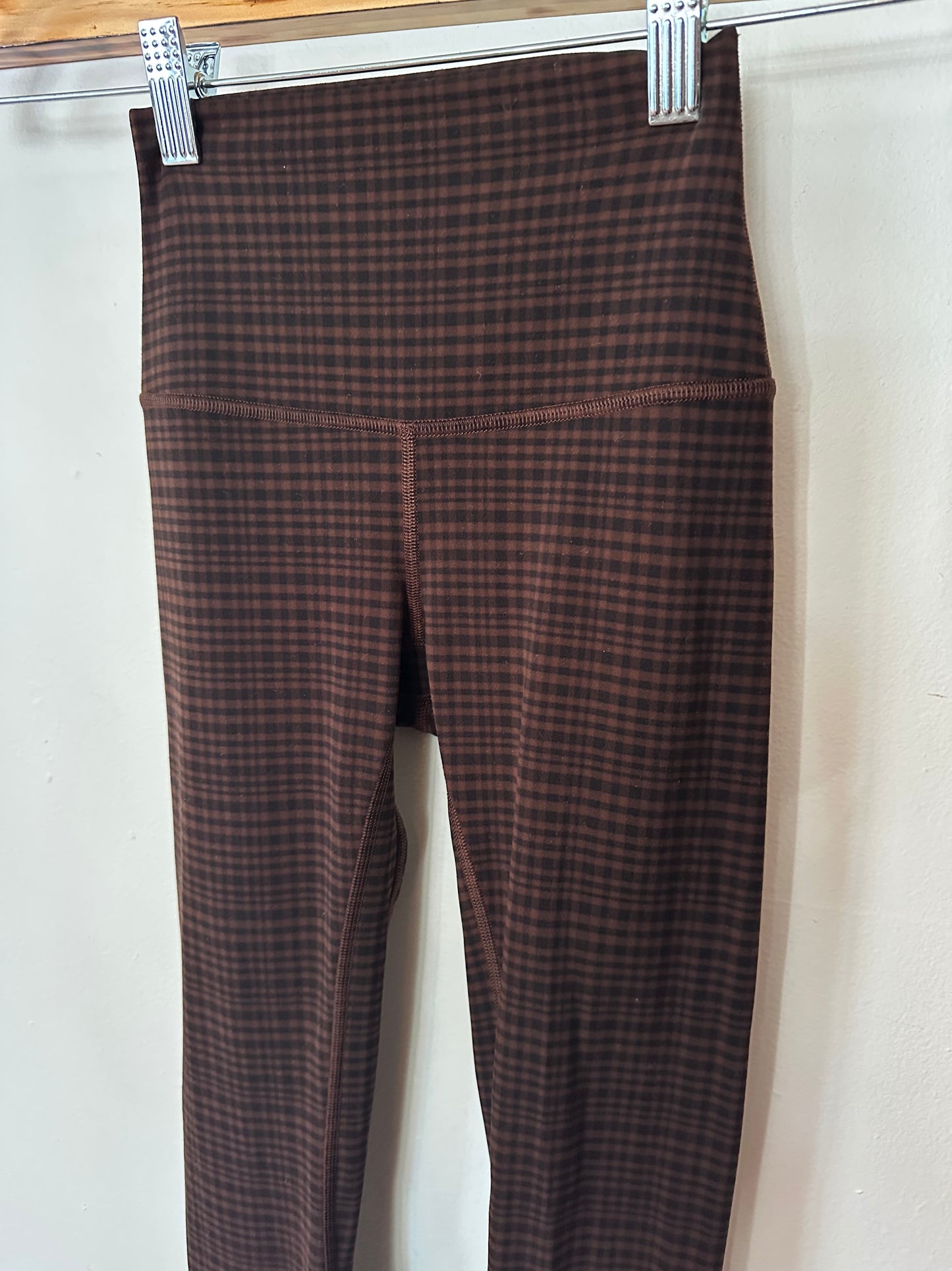 Lululemon | Black/Brown Plaid Full Length Leggings, 0