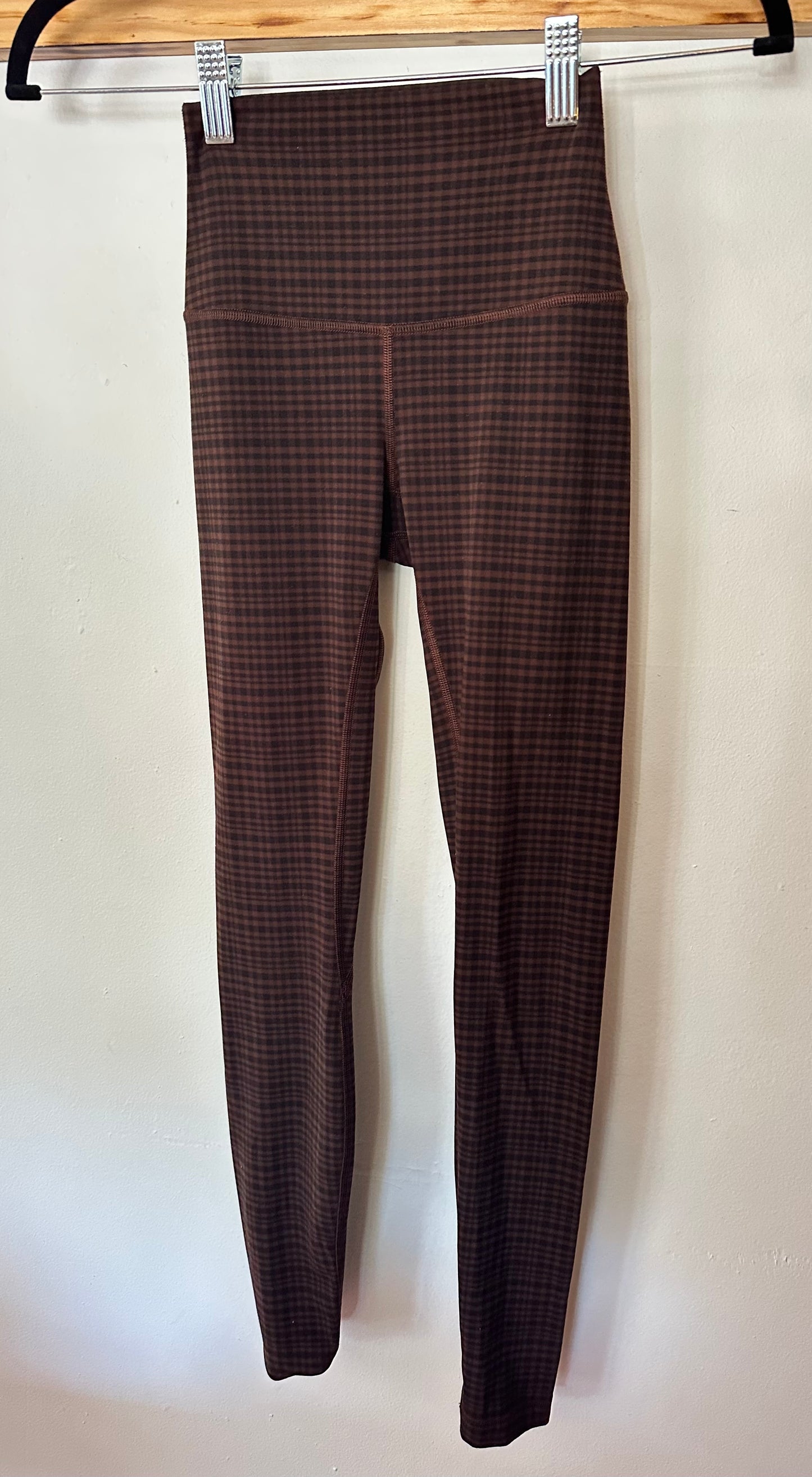 Lululemon | Black/Brown Plaid Full Length Leggings, 0