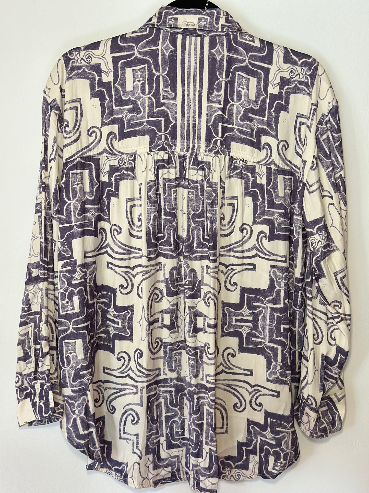 Anthropologie | Purple & White Abstract Long Sleeve