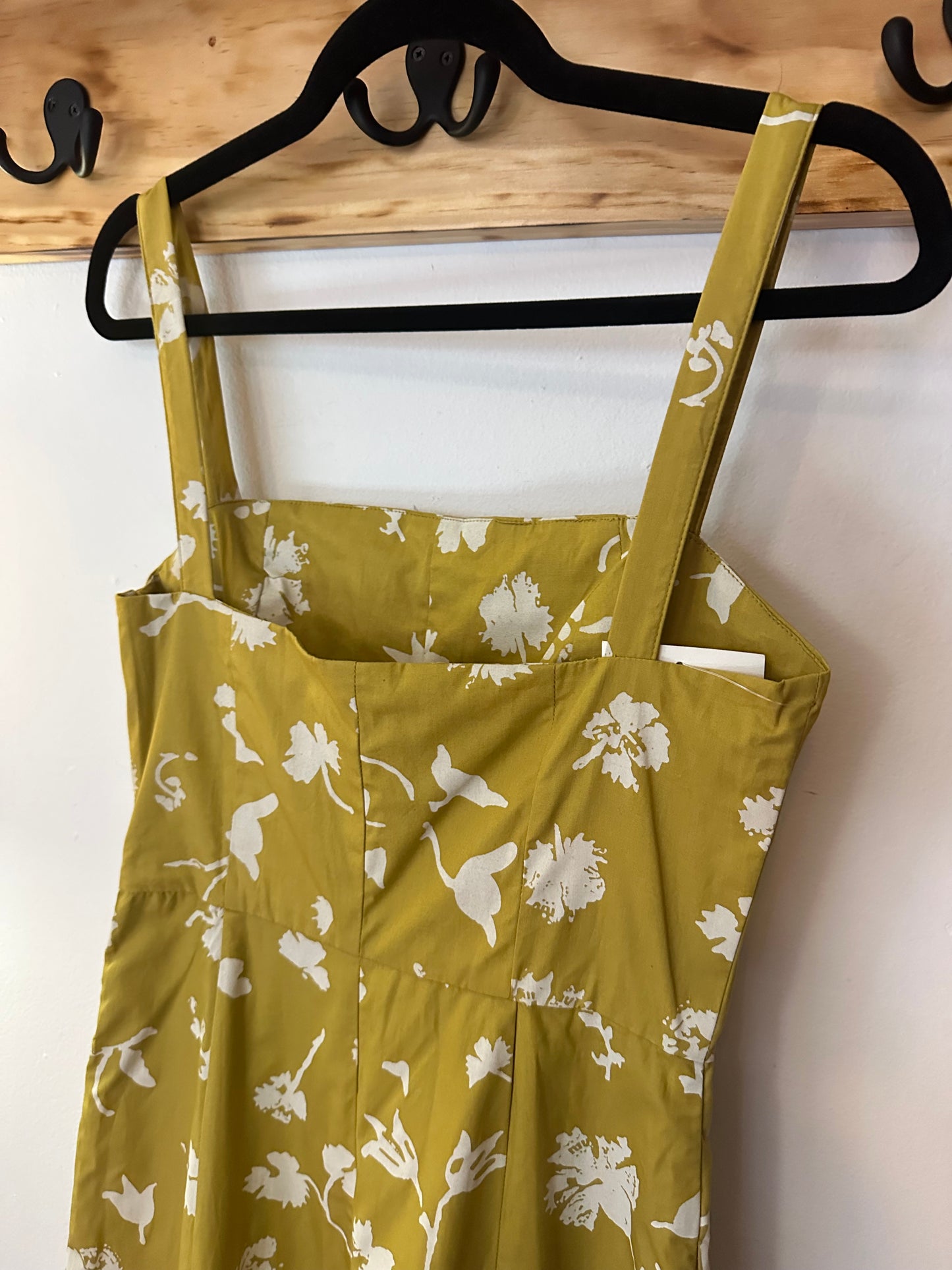 Parterre | Chartreuse Floral Maxi Dress, M