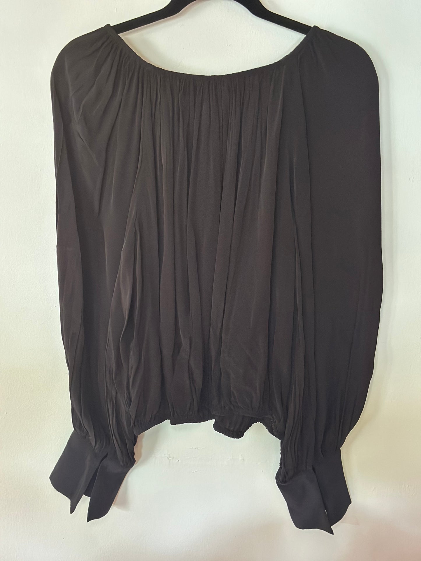 J Crew | Off the Shoulder Silky Black Top