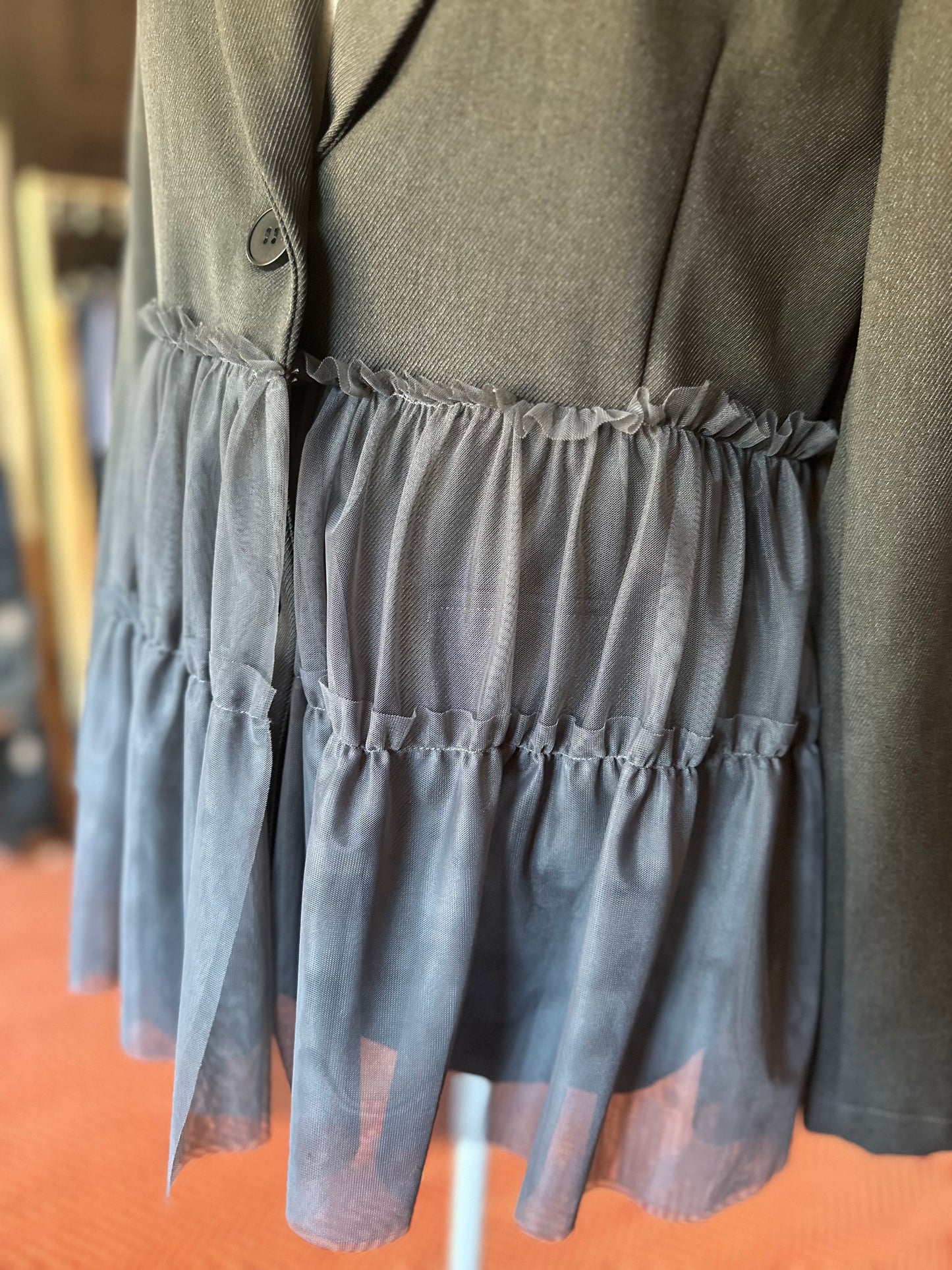 Gray Tulle Blazer, XS/S