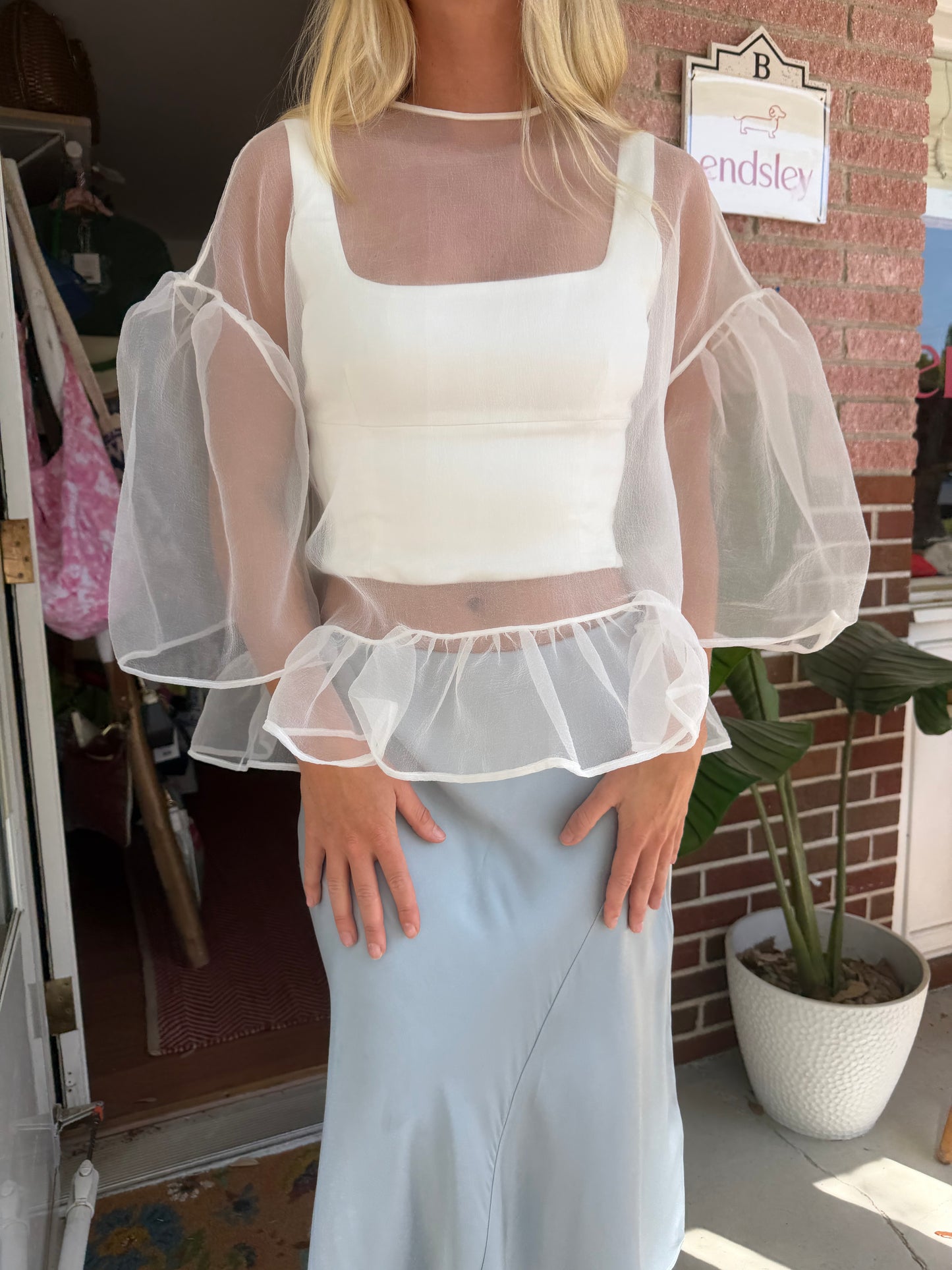 Esthe | Oversized Organza Top, S