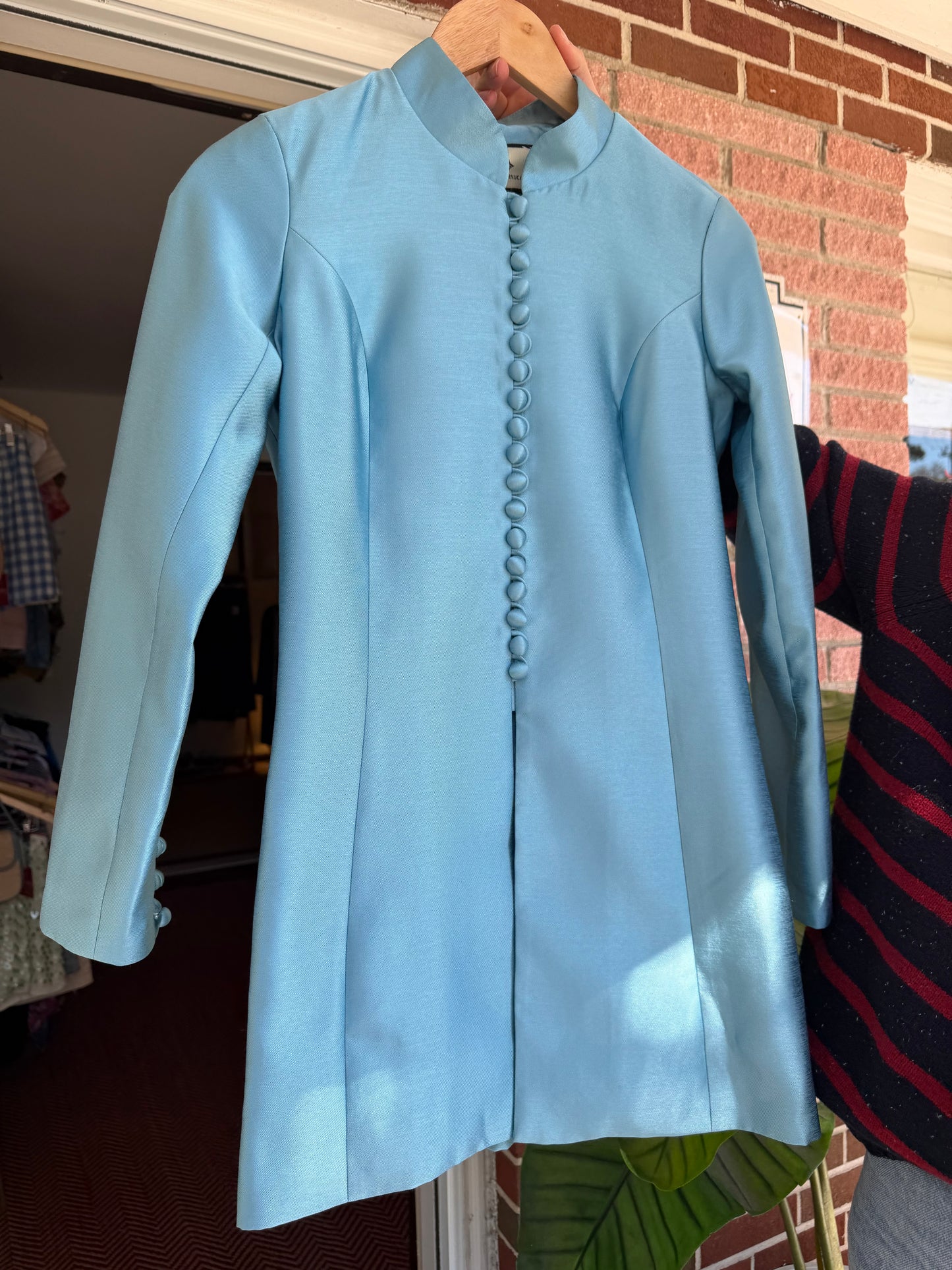 Tuckernuck | Robins Egg Dupioni Mandarin Collar Tamara Tunic, 0