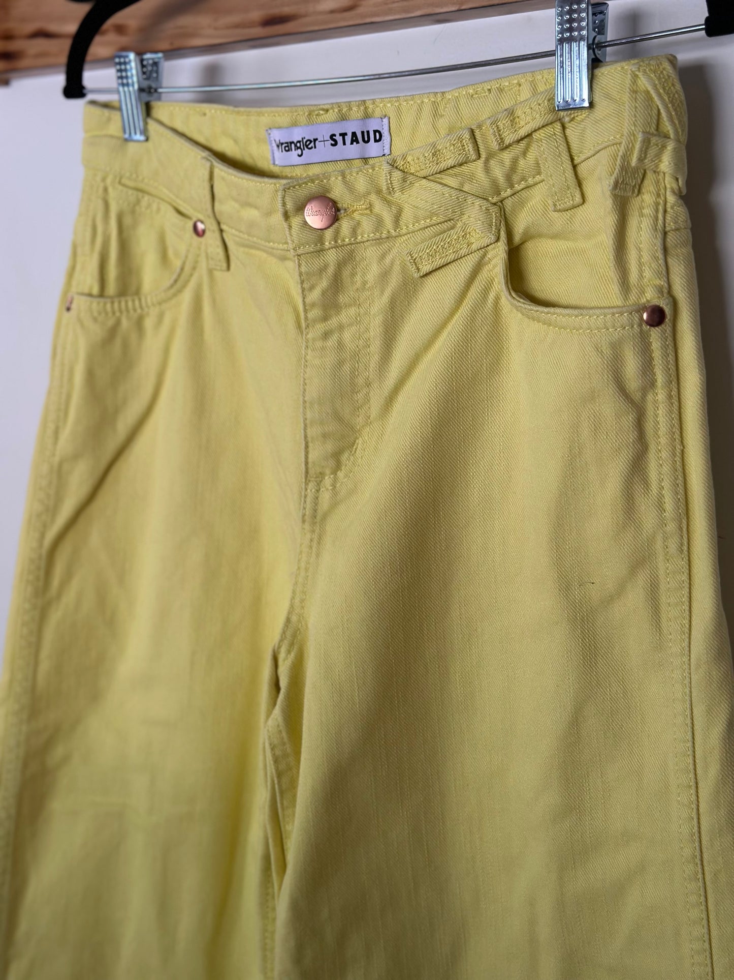STAUD x WRANGLER | Neon Yellow Denim Pants