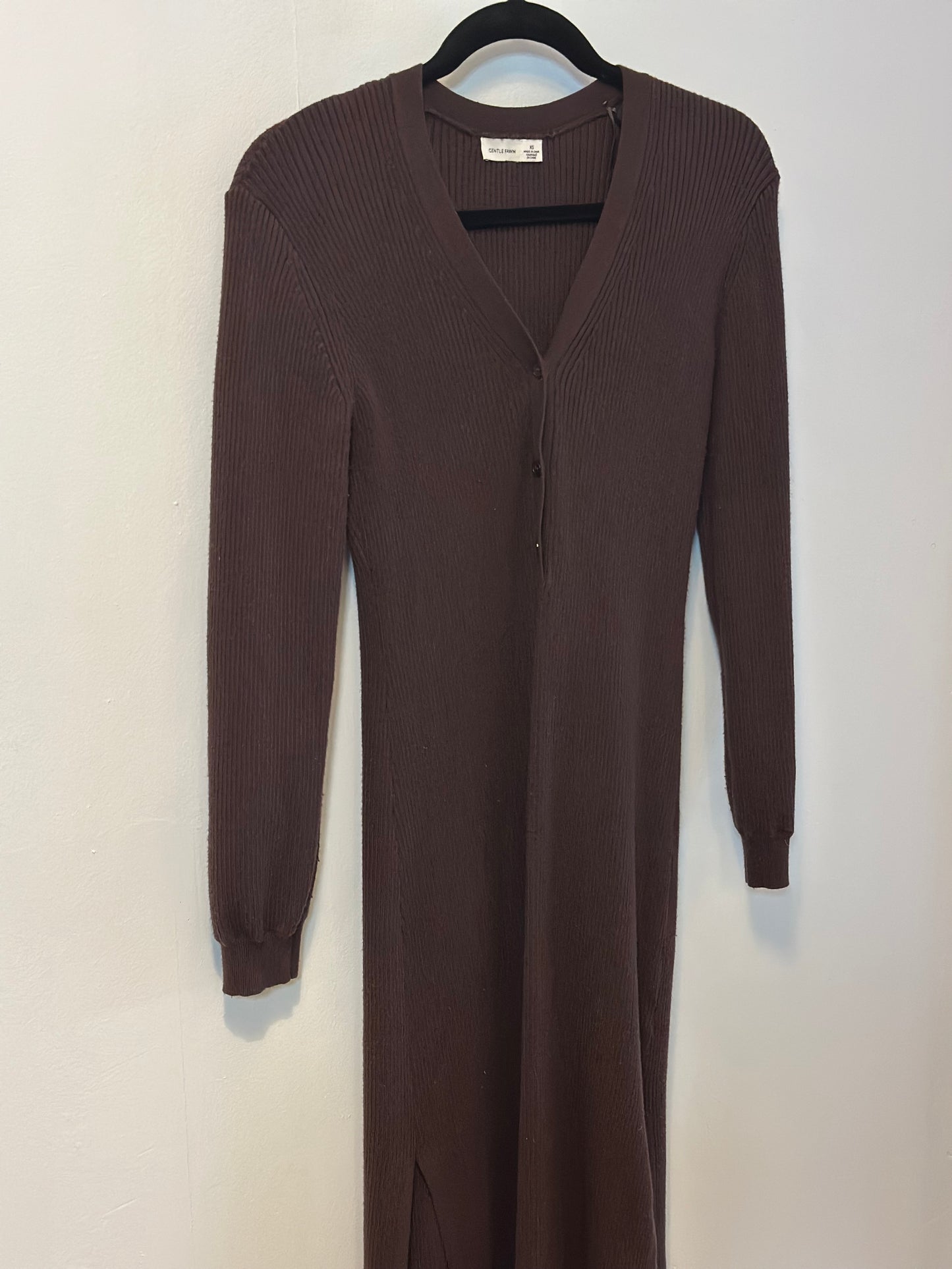 Gentle Fawn | Brown Ribbed Sweater Dress