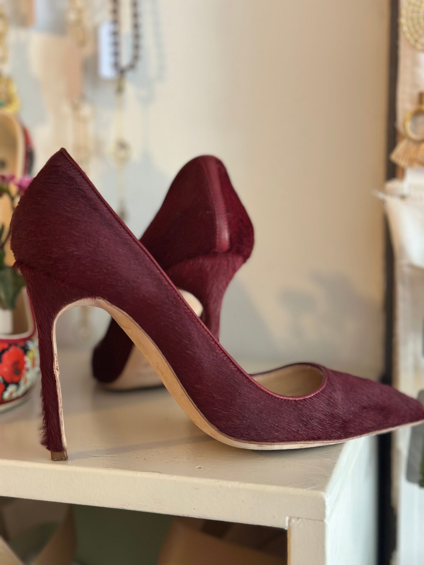 Manolo Blahnik | Maroon Pumps