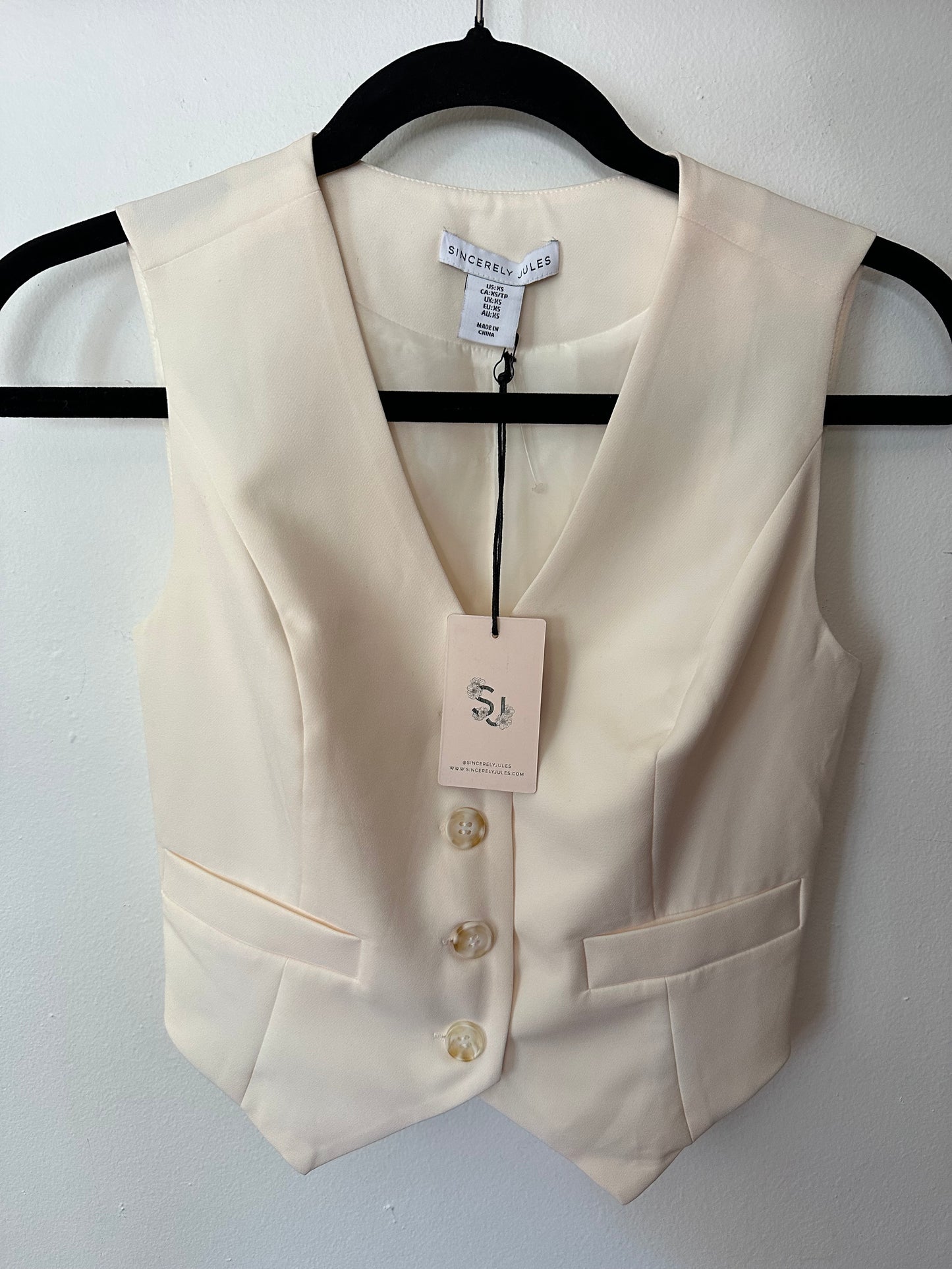Sincerely Jules | Ivory Vest, XS