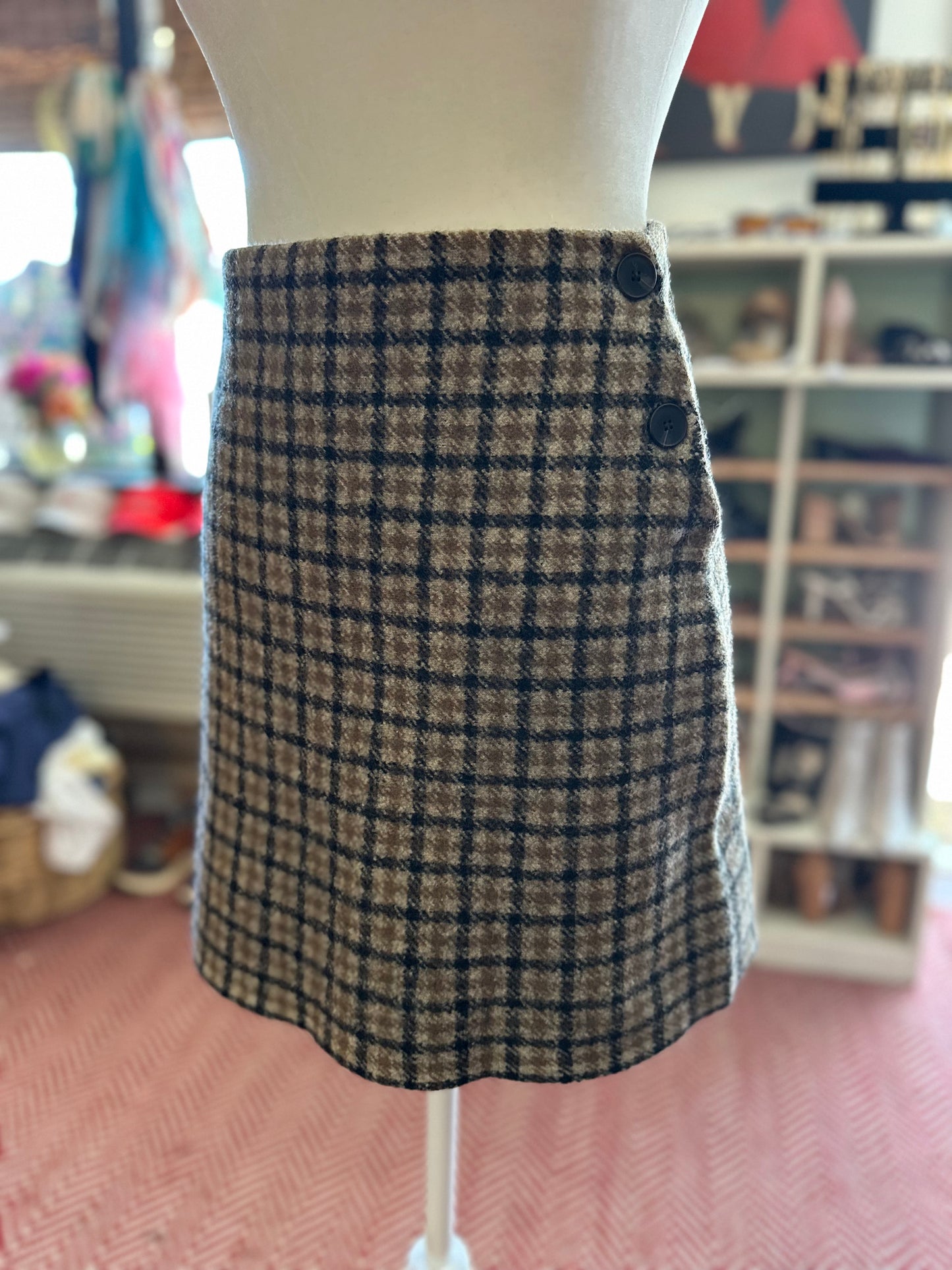 COS | Mini Plaid 100% Wool Skirt, XS
