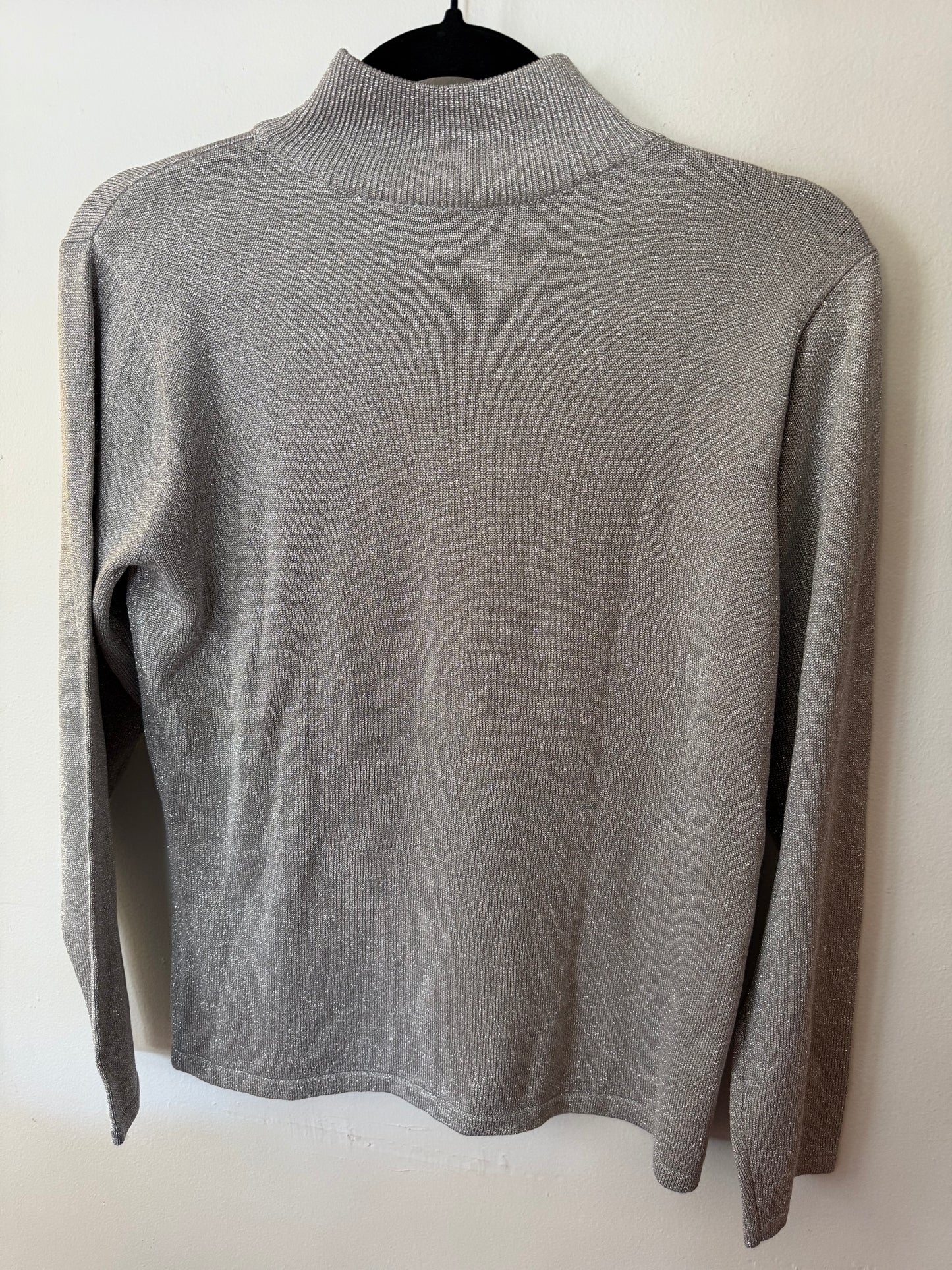 Silver Shimmer Highneck Top, S/M