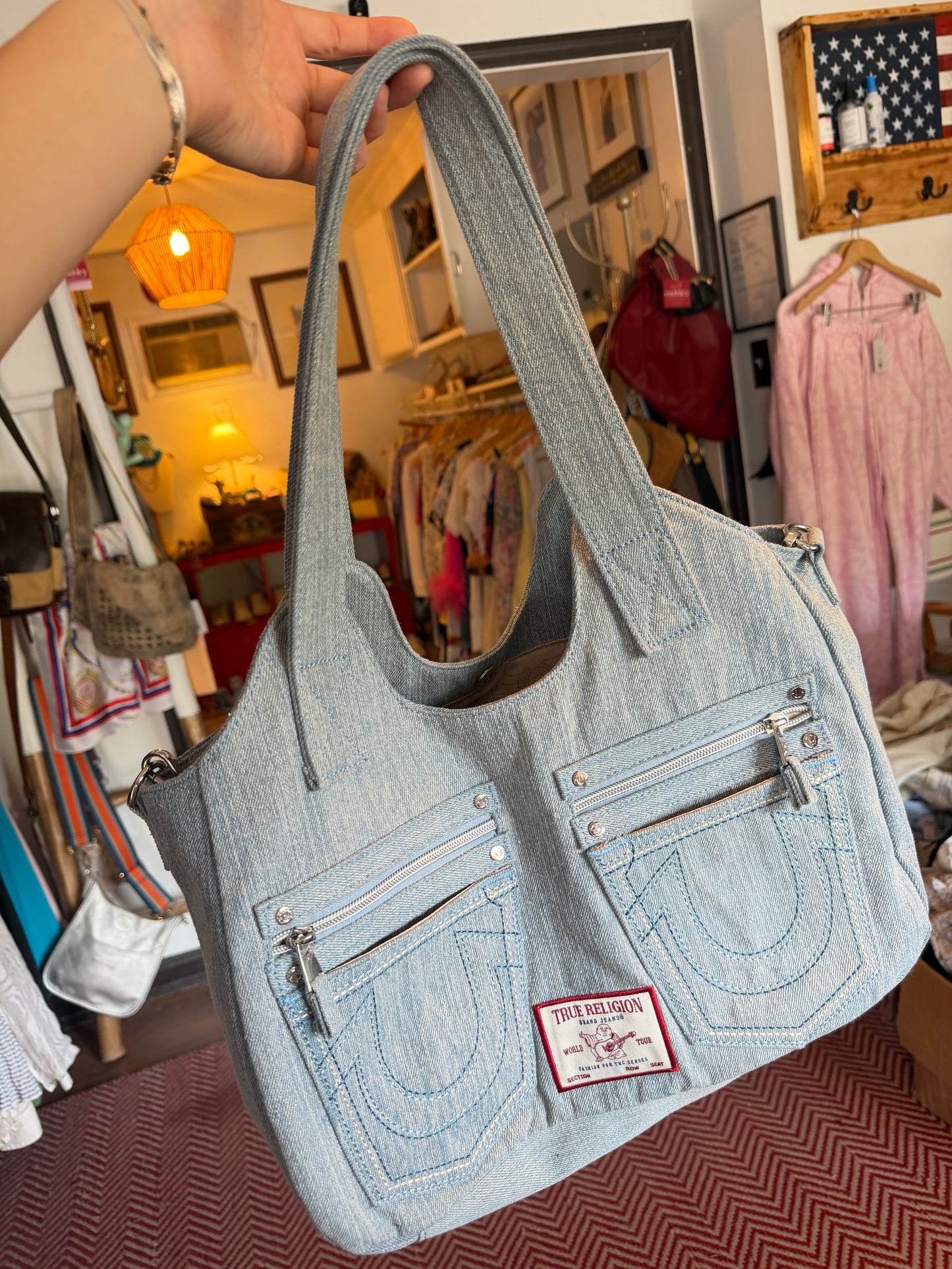 True Religion | Denim Shoulder + Crossbody Purse
