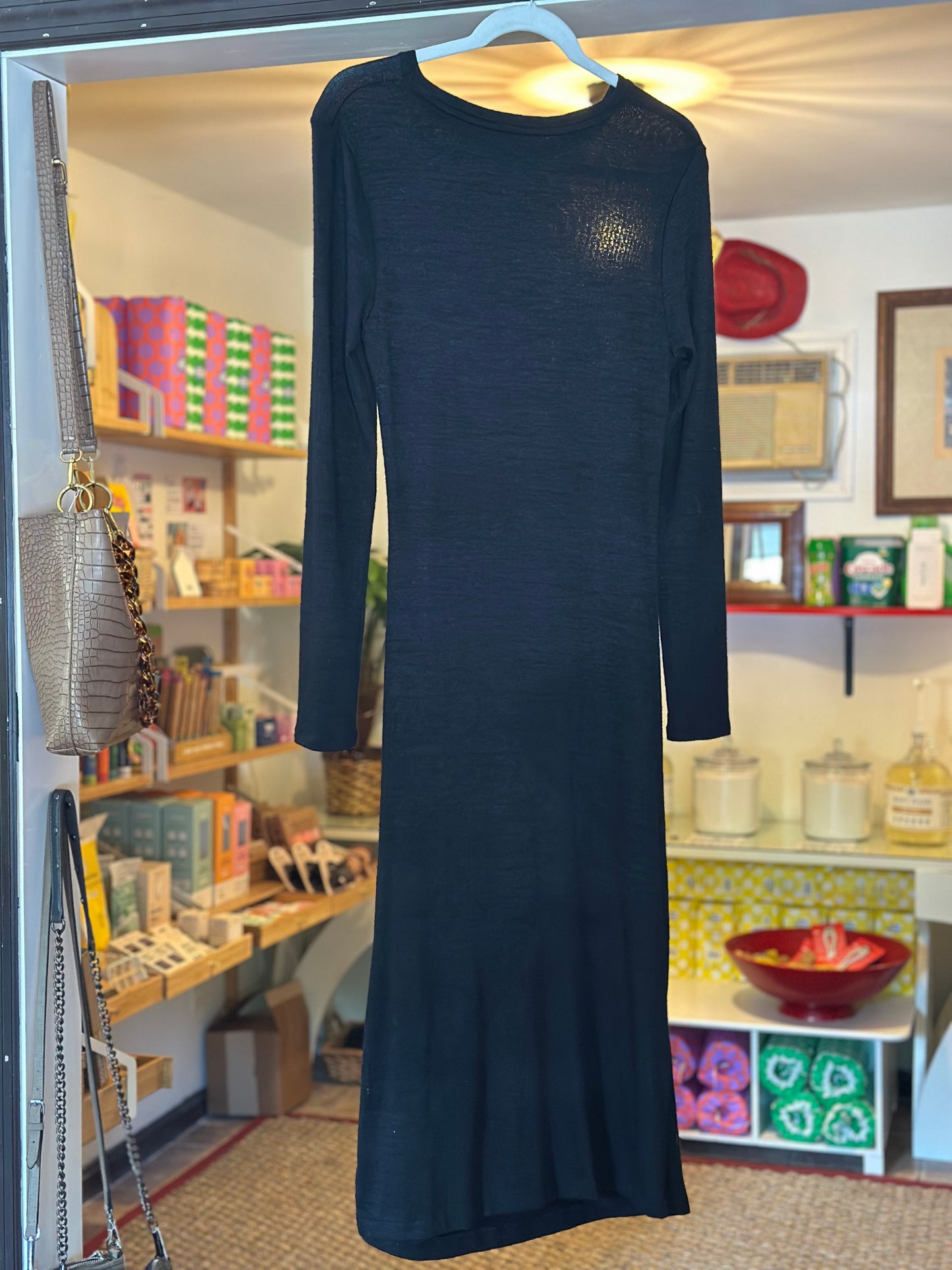 Banana Republic | Cozy Knit Long-Sleeve Ruched-Side Dress