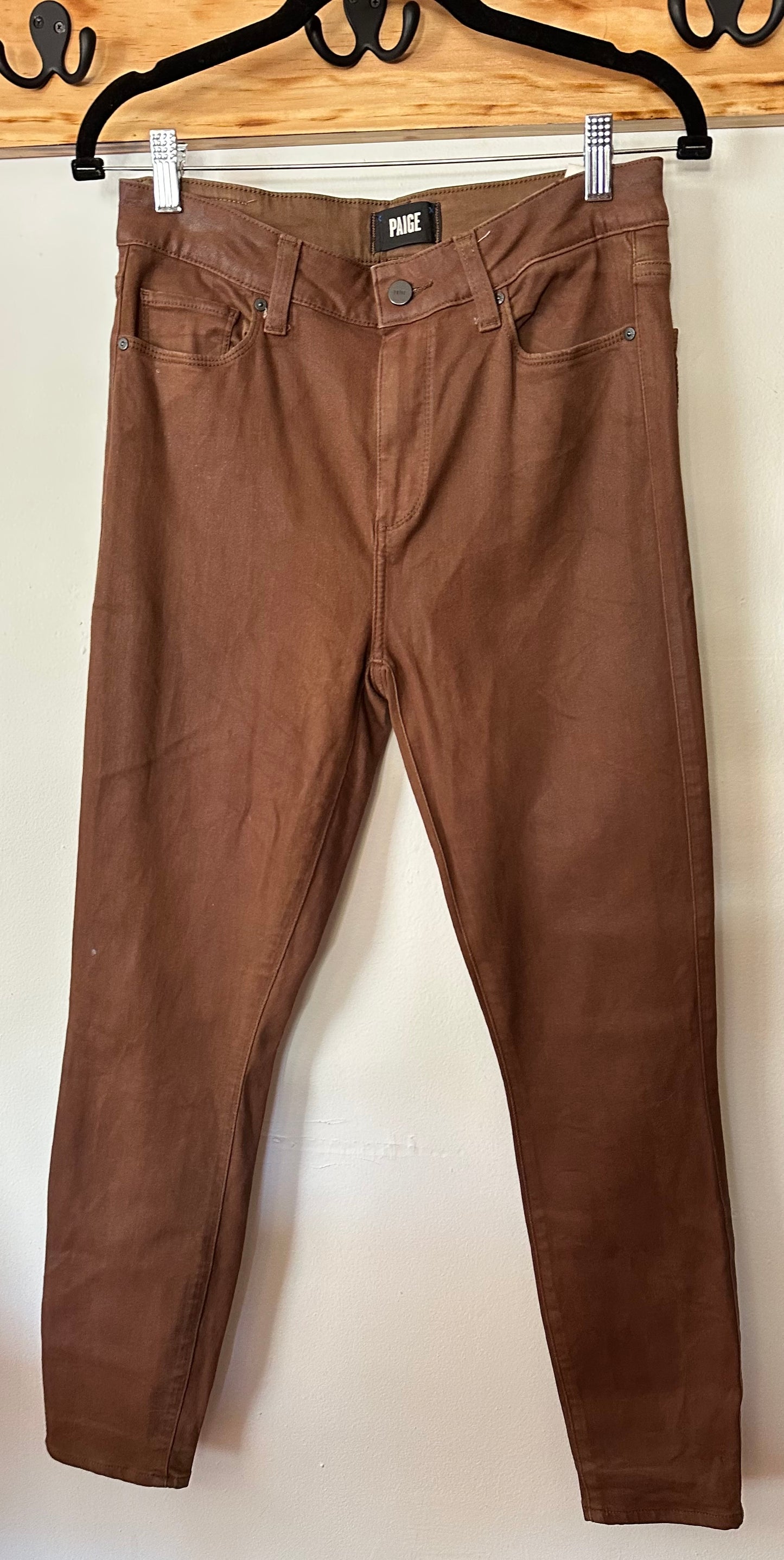 PAIGE | Brown Waxy Pants